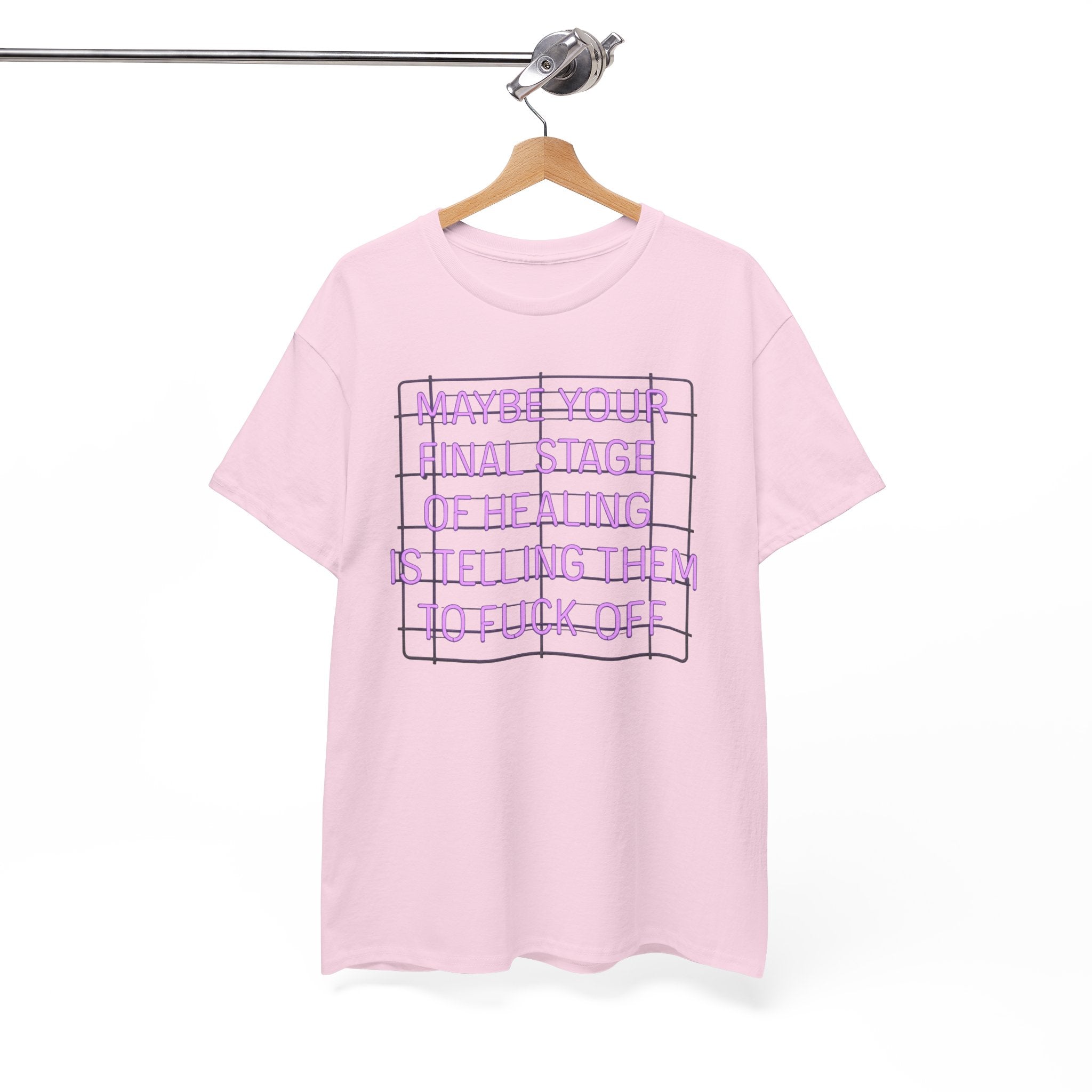 Unisex Heavy Cotton Tee - "Maybe Your Final Stage of Healing is Telling Them to F*ck Off" - Quirky Graphic Tee, Funny Saying Shirt, [...]
