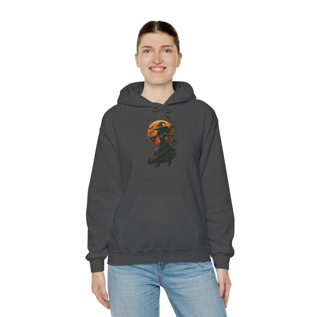 Halloween-Inspired Witch Hoodie, Cozy Fall Sweatshirt, Unisex Autumn Apparel, Spooky Season Gift, Perfect for October Celebrations