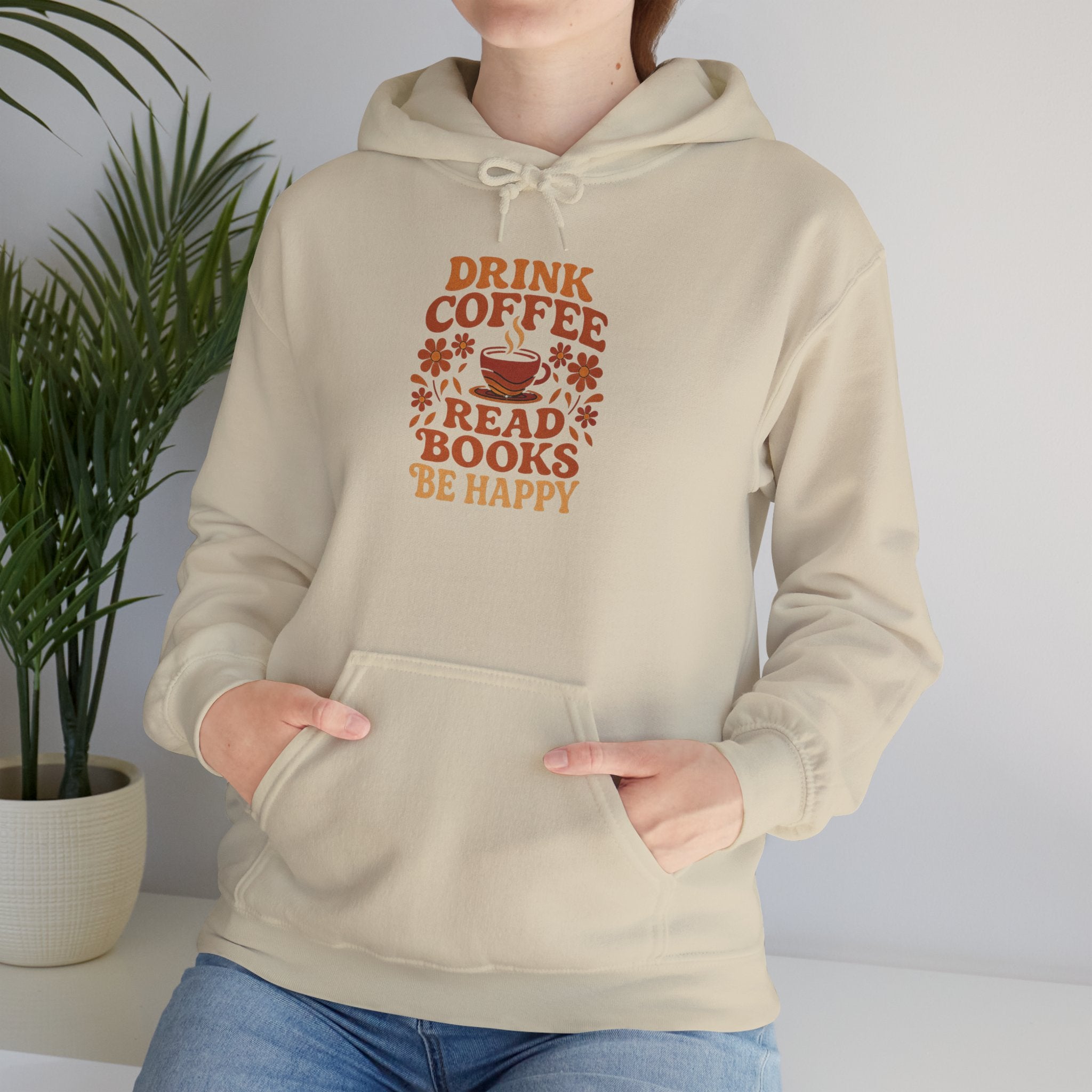 Cozy Coffee & Book Lover Hoodie - Perfect for Bookworms, Reading Gifts, Relaxed Vibes, Fall Wear, Gift for Friends