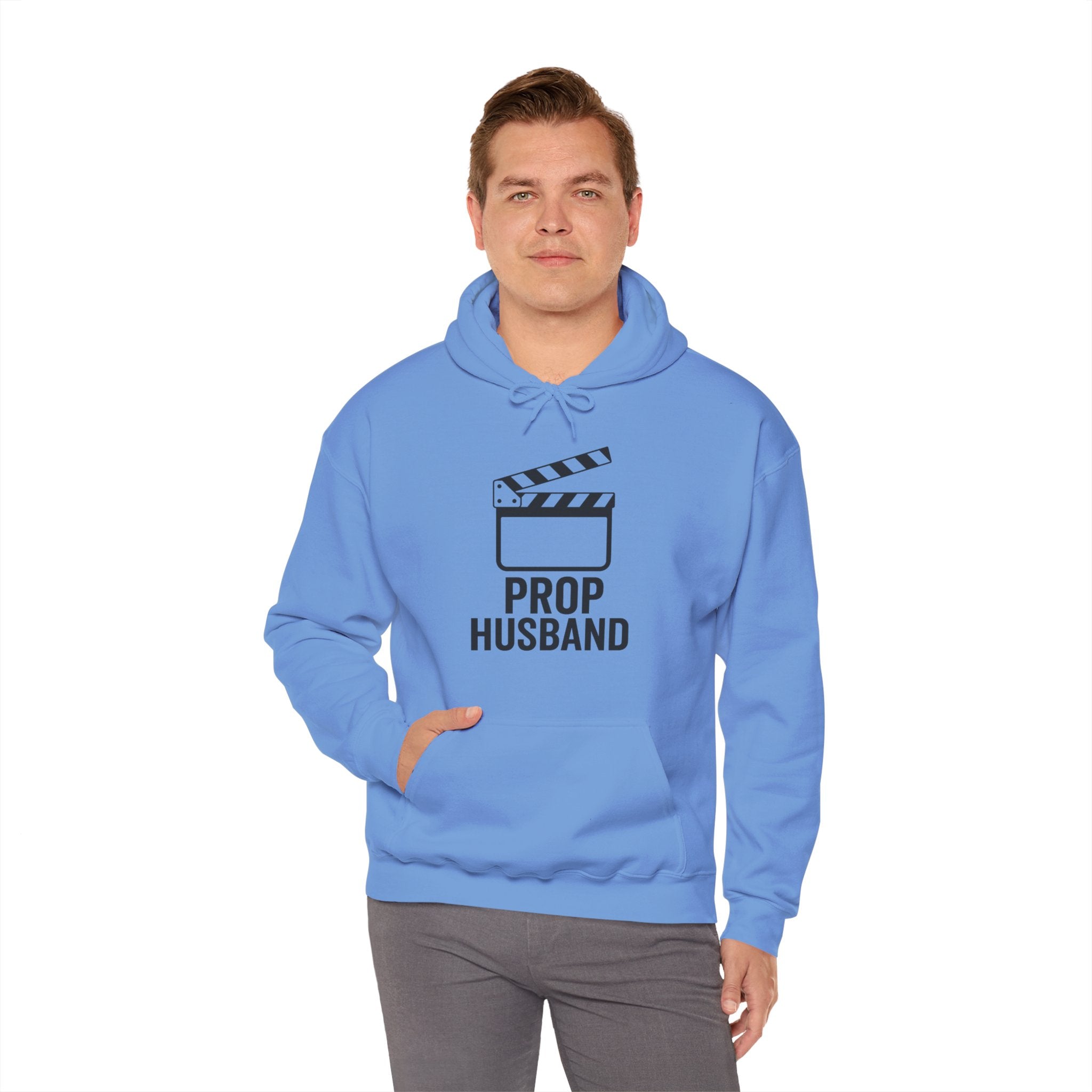 Prop Husband Hoodie — Funny Film Clapper Hooded Sweatshirt for Movie Lovers & Crew