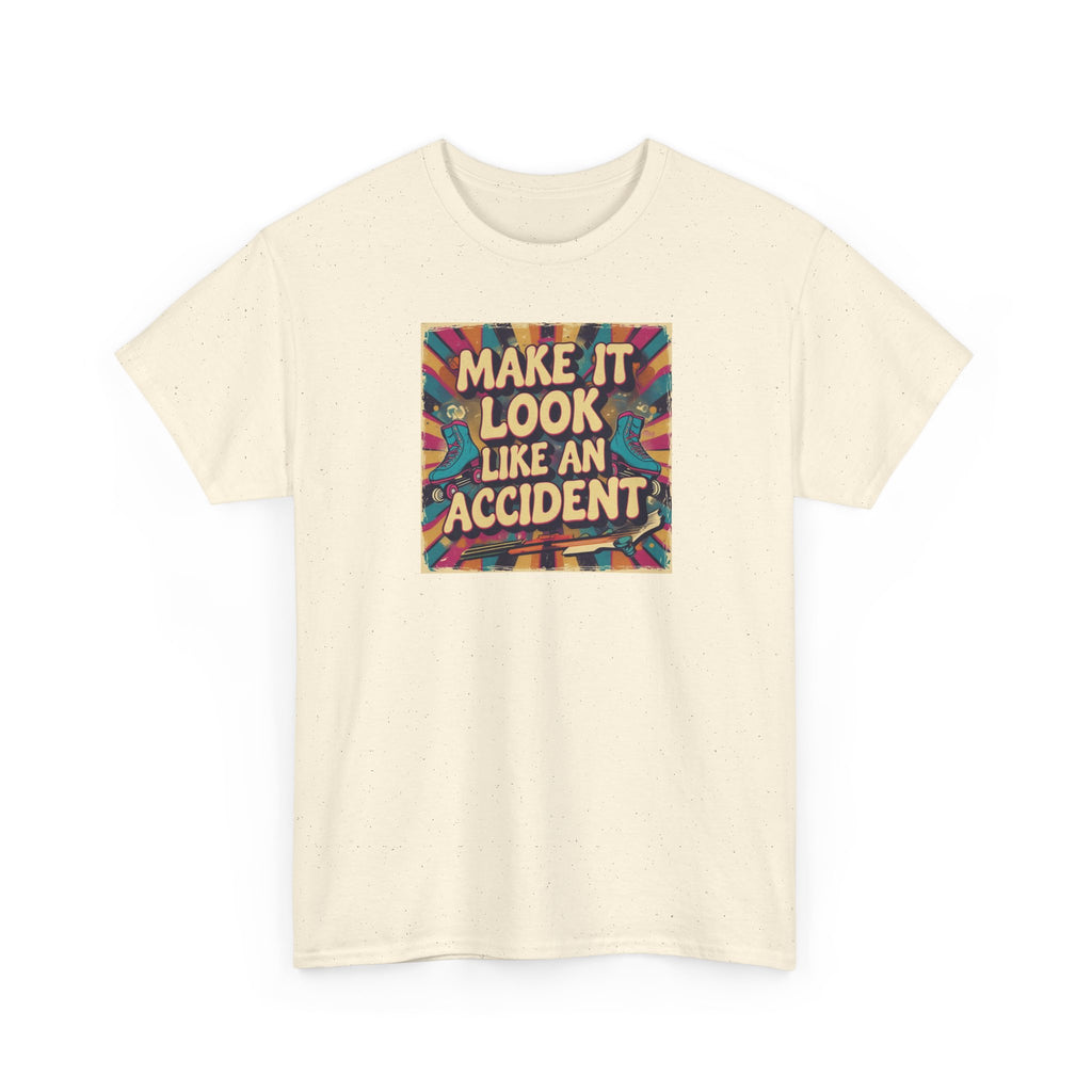 Playful Unisex Heavy Cotton Tee: Make It Look Like An Accident, Casual Wear, Gift for Friends, Fun Statement Shirt, Everyday Comfort
