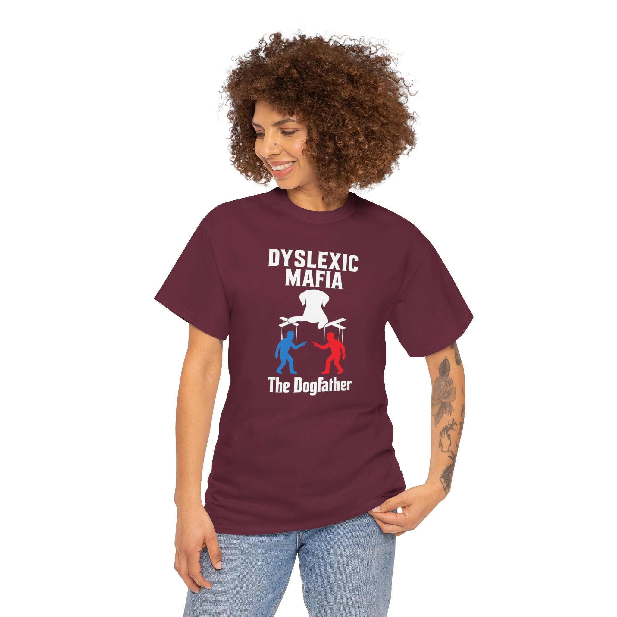 Funny Mafia Unisex Tee, Cool Graphic T-Shirt, Funny Gift for Dyslexics, Humor Tee, Casual Wear, Unique Statement Shirt