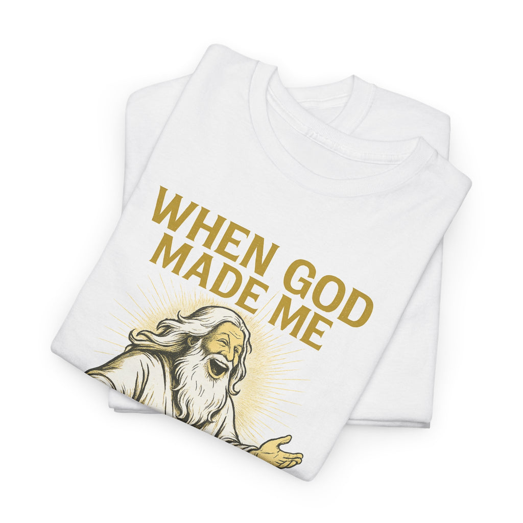 God Made Me / Rebel Tee, Unisex Cotton Shirt, Funny Religious Gift, Casual Wear, Spiritual Quote Tee