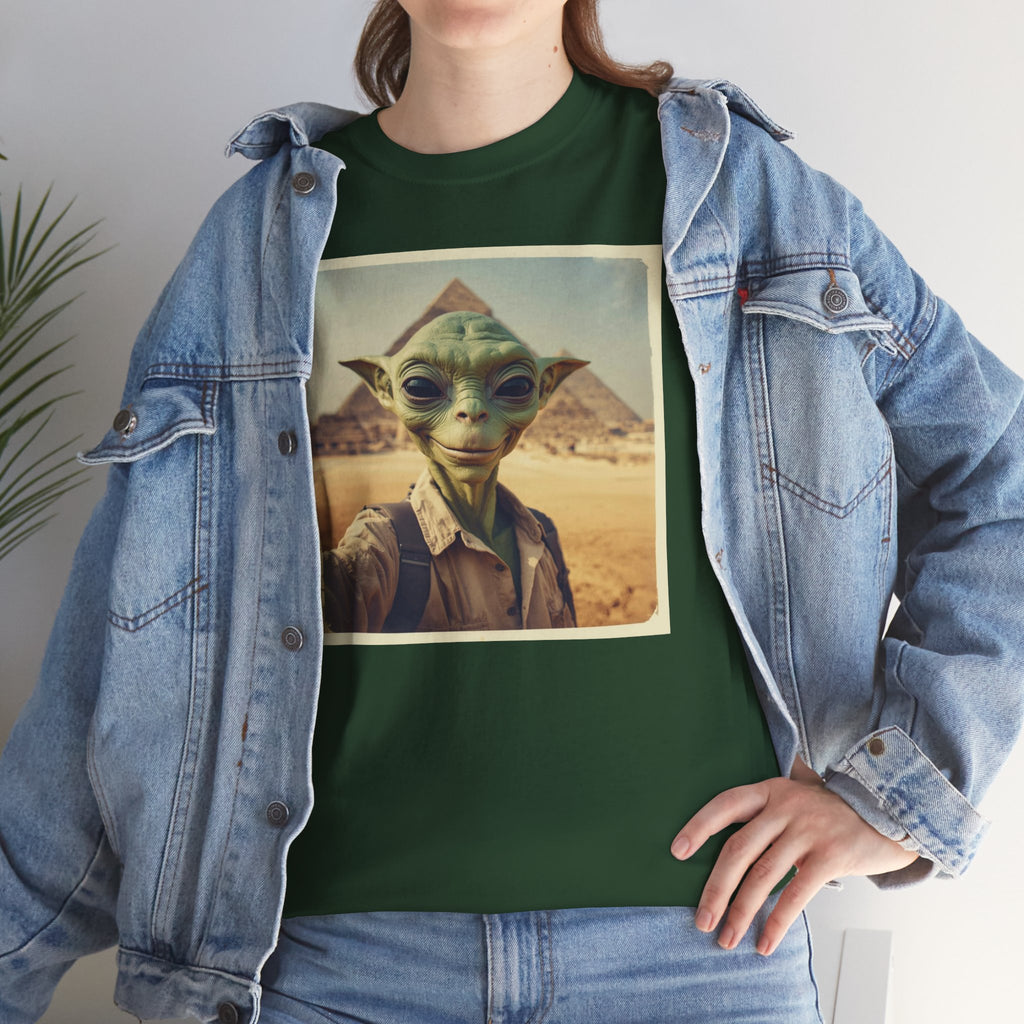 Alien Explorer at the Pyramids Graphic T-Shirt