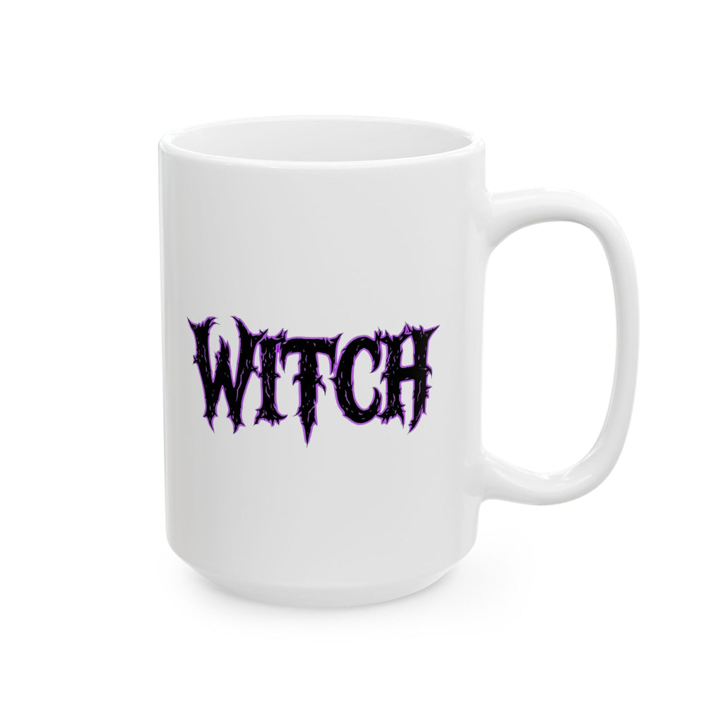 Cool, Spooky Black and Purple Witchy Ceramic Mug - Perfect for Coffee Lovers, Gift for Witches, Halloween Decor, Purple Design