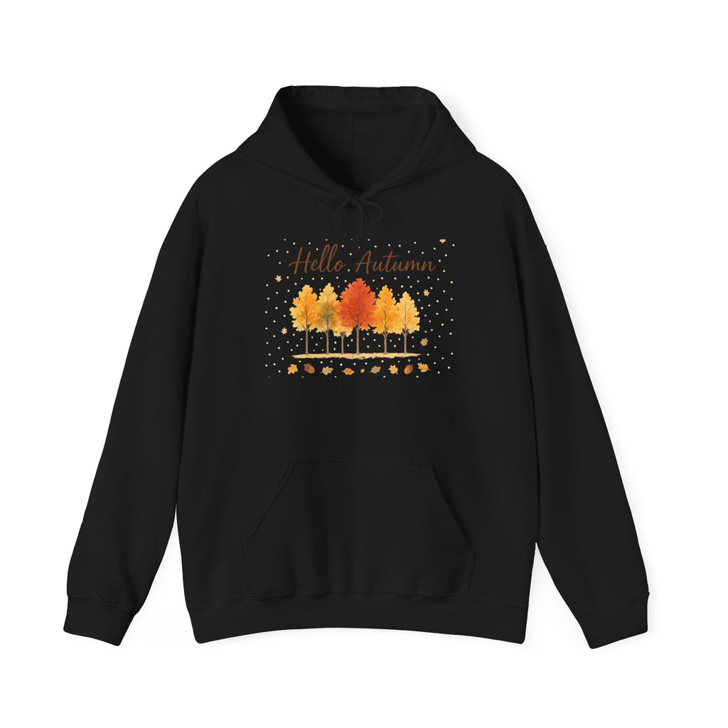 Autumn Vibes Hooded Sweatshirt, Cozy Fall Hoodie, Hello Autumn Sweatshirt, Unisex Fall Apparel, Seasonal Fashion, Gift for Her