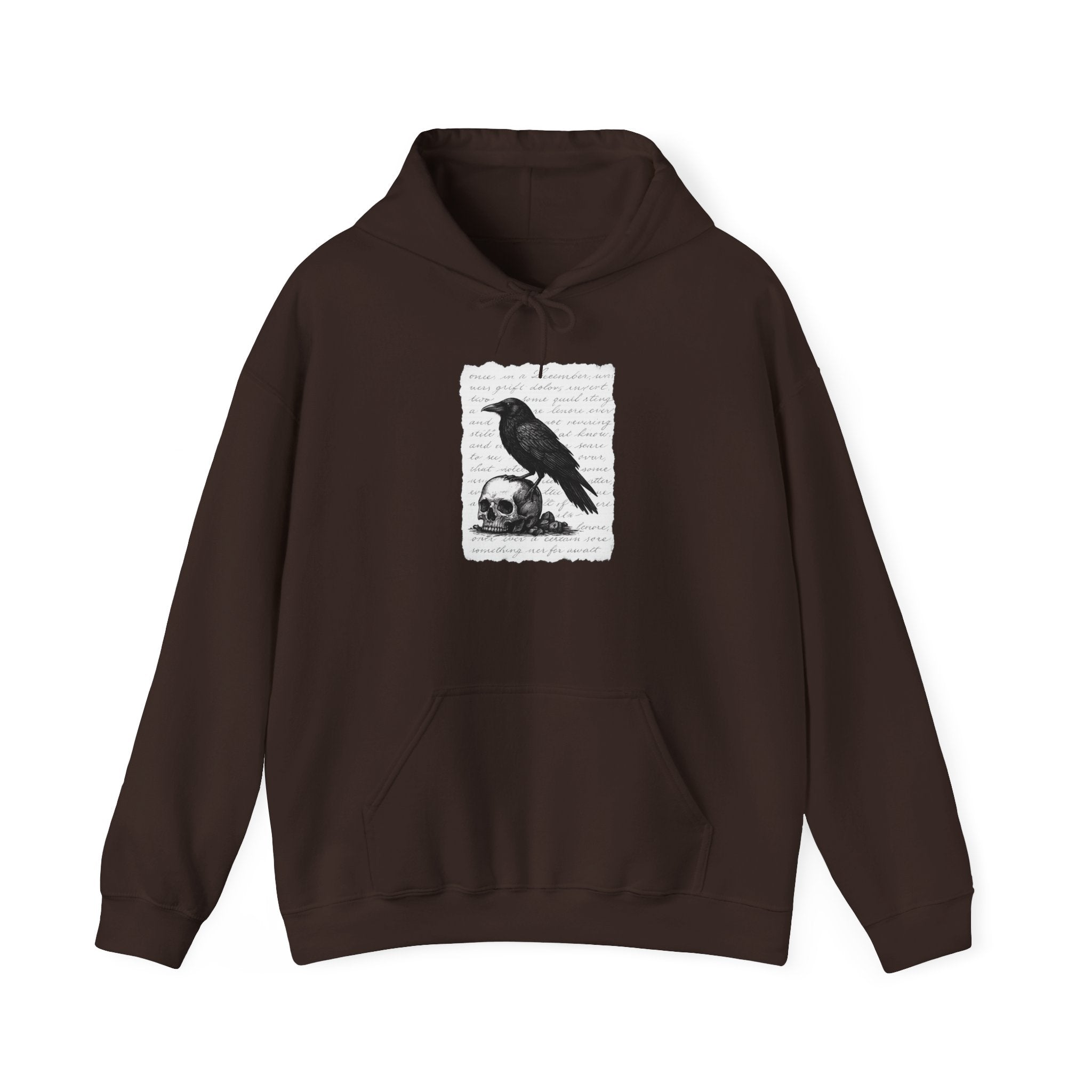 Gothic Raven Hoodie, Cozy Sweatshirt, Unisex Pullover, Halloween Apparel, Fall Fashion, Book Lovers, Theatre Lovers