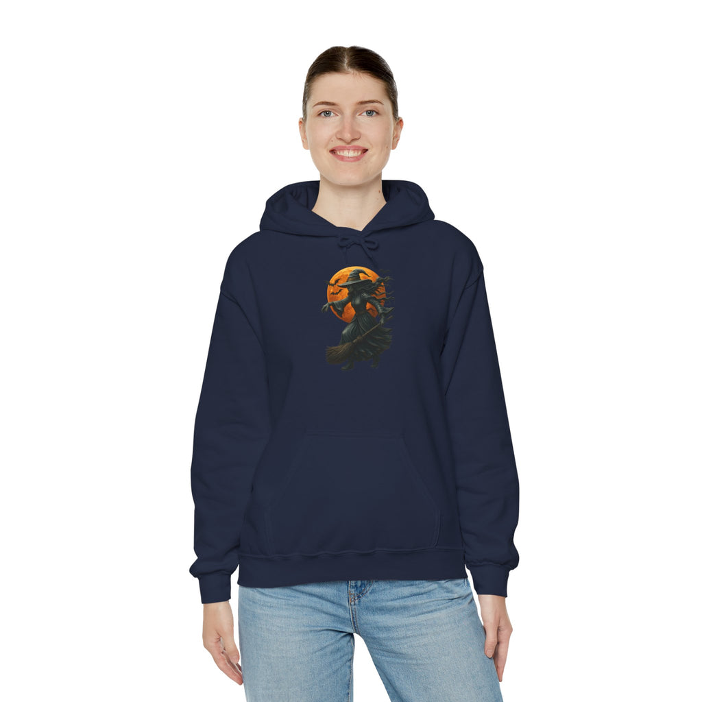 Halloween-Inspired Witch Hoodie, Cozy Fall Sweatshirt, Unisex Autumn Apparel, Spooky Season Gift, Perfect for October Celebrations