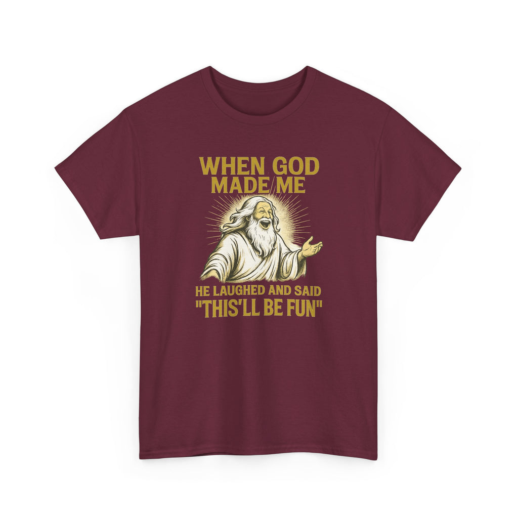 God Made Me / Rebel Tee, Unisex Cotton Shirt, Funny Religious Gift, Casual Wear, Spiritual Quote Tee