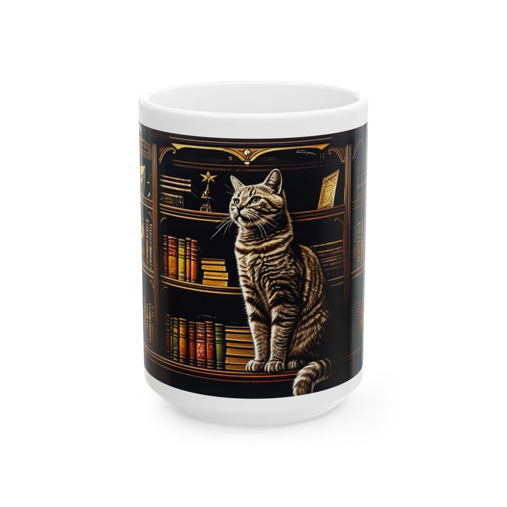 Cozy Cat Ceramic Mug - Perfect for Cat Lovers, Bookworms, Gifts, Home Decor, Coffee Tea Mug, Cat Lover Gifts, Book Lovers, Coffee Lovers