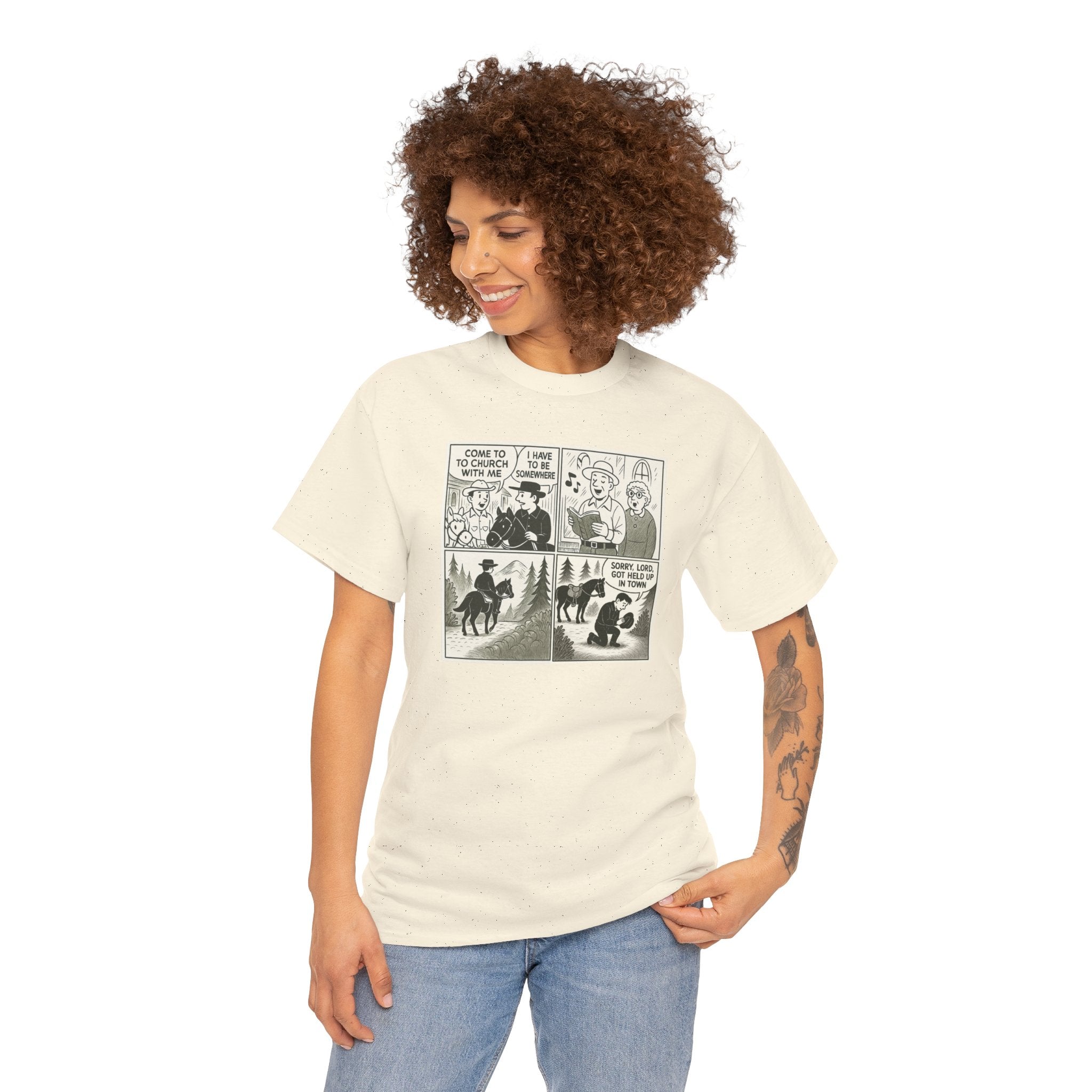 Vintage Comic Graphic Unisex Heavy Cotton Tee, Funny Graphic T-Shirt, Casual Wear, Gift for Her, Gift for Him, Unique Cartoon Shirt