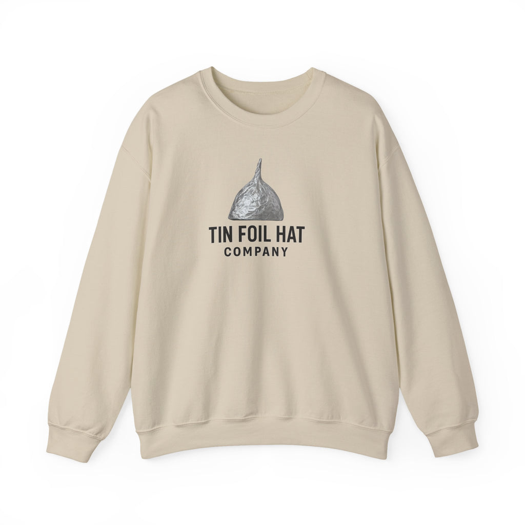 Tin Foil Hat Company - Crewneck Sweatshirt - Cozy Unisex Gift, Funny Humor Apparel, Casual Menswear, Trendy Outfits, Unique Sweatshirt