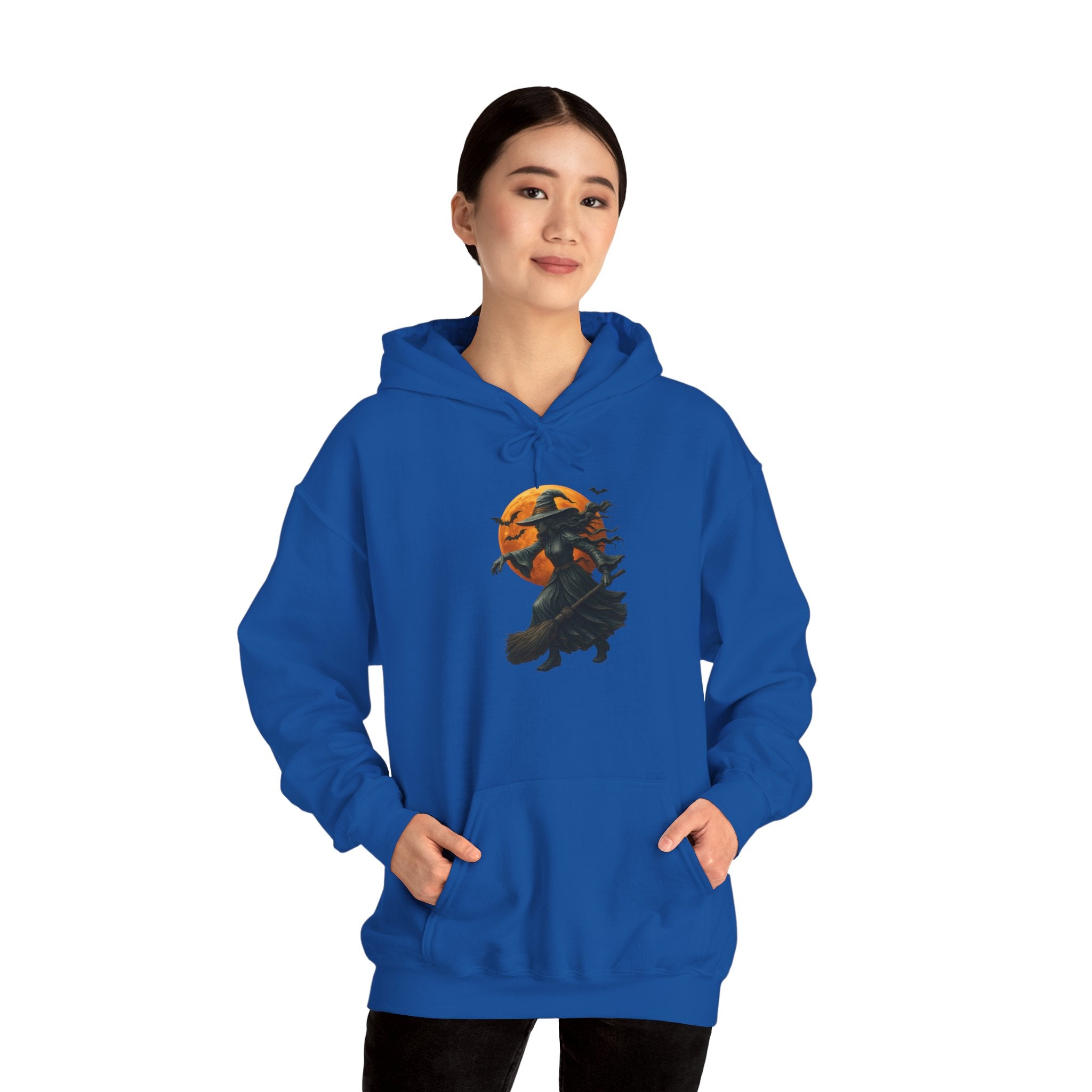 Halloween-Inspired Witch Hoodie, Cozy Fall Sweatshirt, Unisex Autumn Apparel, Spooky Season Gift, Perfect for October Celebrations