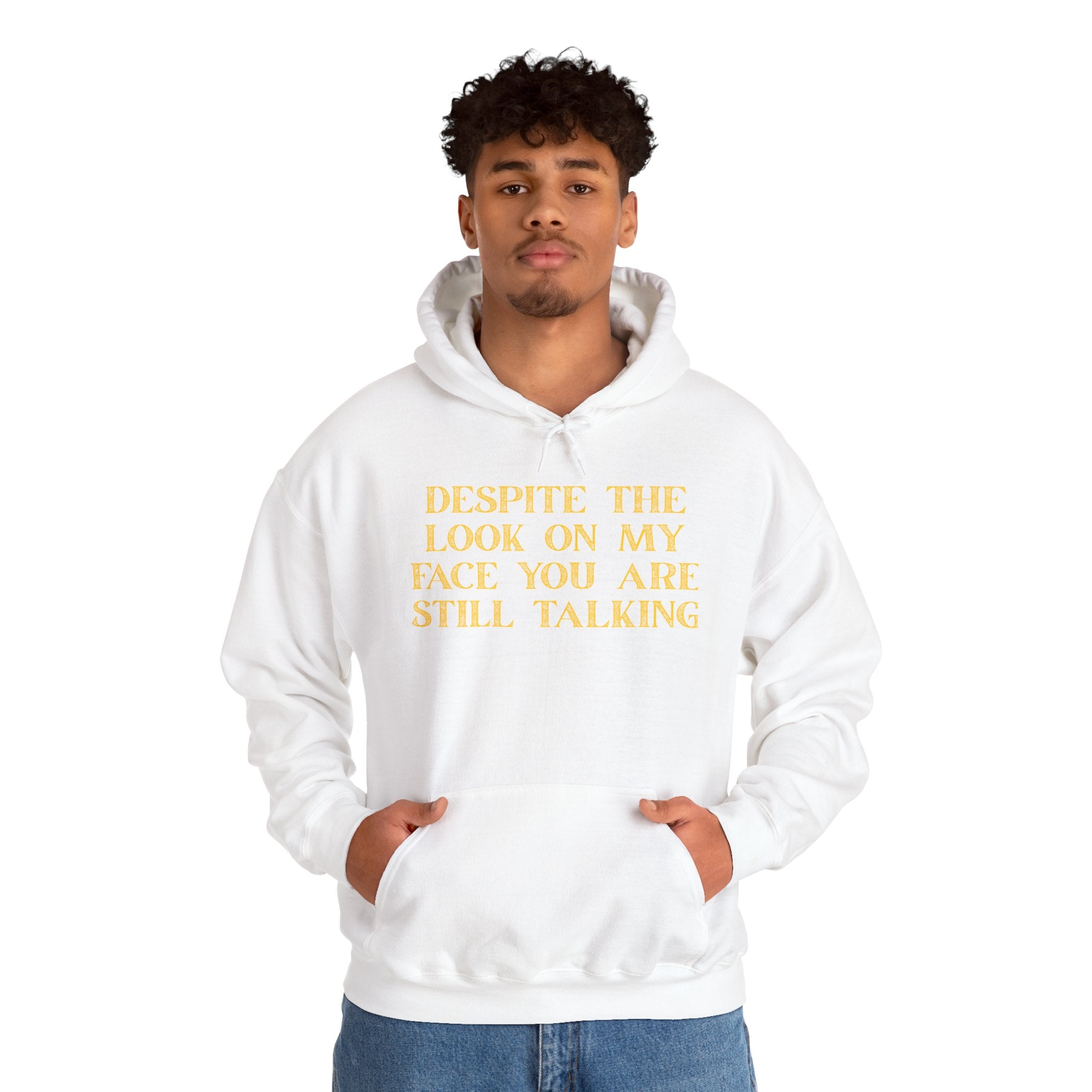 Funny Quote Hoodie, Unisex Heavy Blend Sweatshirt, Casual Wear, Gift for Friends, Cozy Style, Lightweight Fashion