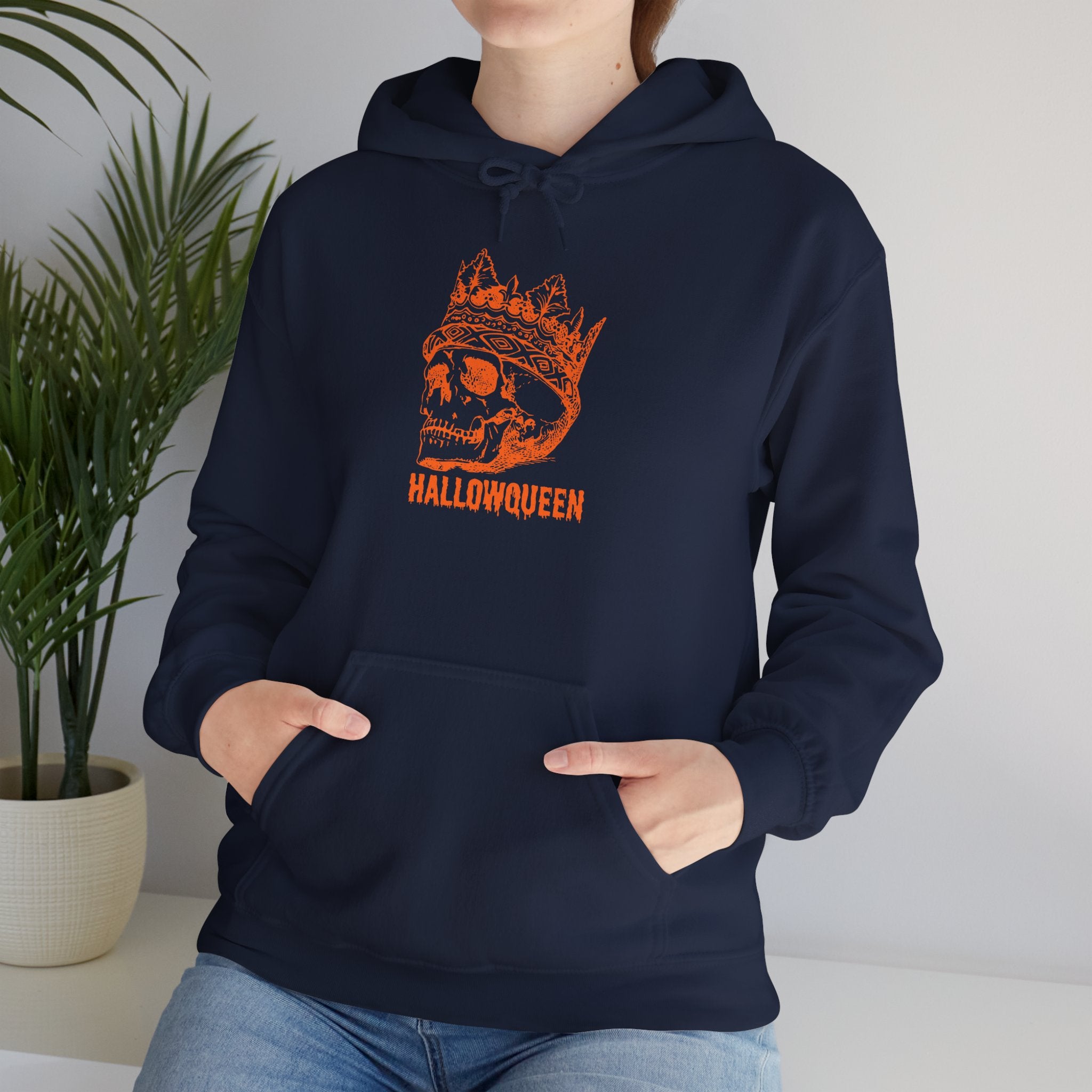 Unisex Skull Hoodie, HALLOWQUEEN Sweatshirt for Halloween, Cozy Winter Wear, Halloween Costume, Gift Idea for Her