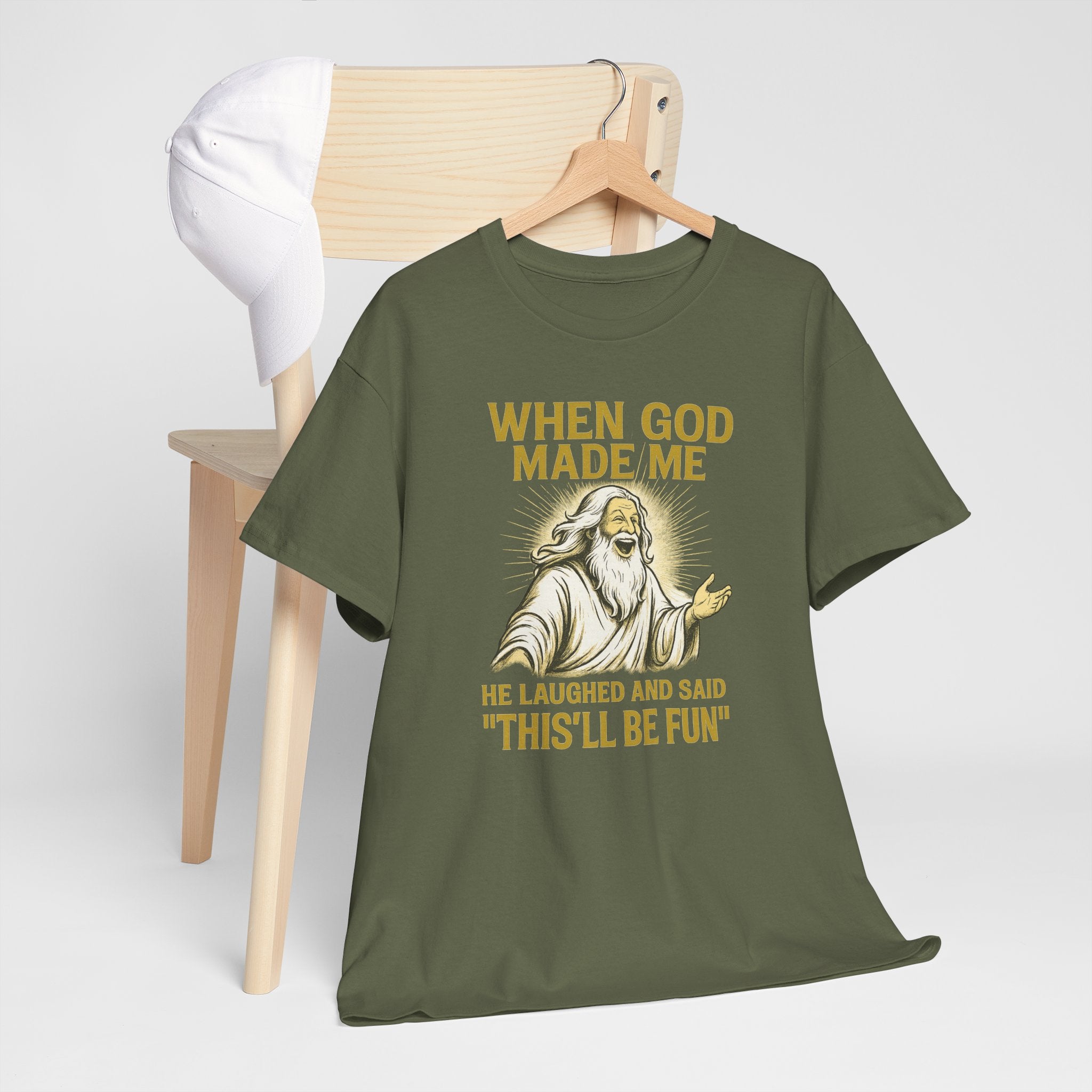 God Made Me / Rebel Tee, Unisex Cotton Shirt, Funny Religious Gift, Casual Wear, Spiritual Quote Tee