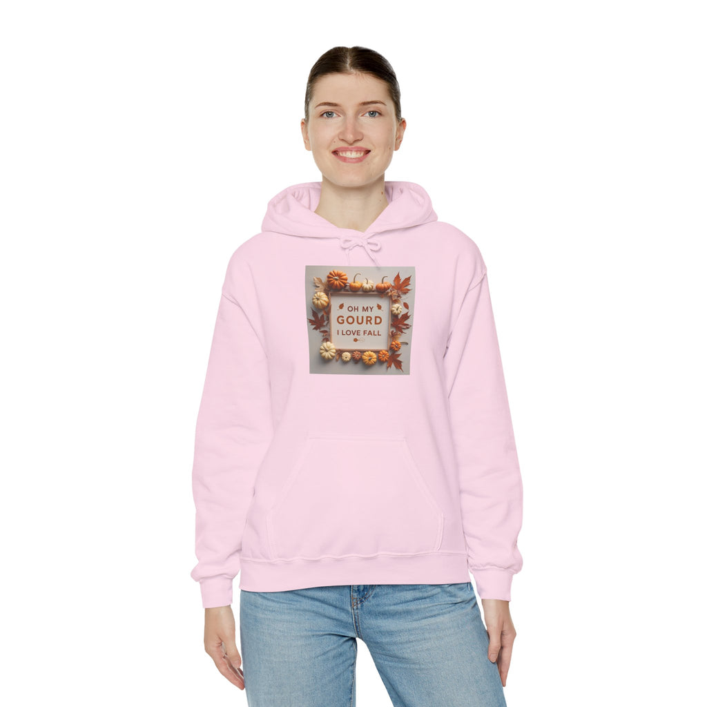 Oh my Gourd, Autumn Vibes Hooded Sweatshirt - Fall Gourd Love Sweatshirt, Cozy Pumpkin Hoodie, Thanksgiving Gift, Seasonal Fashion
