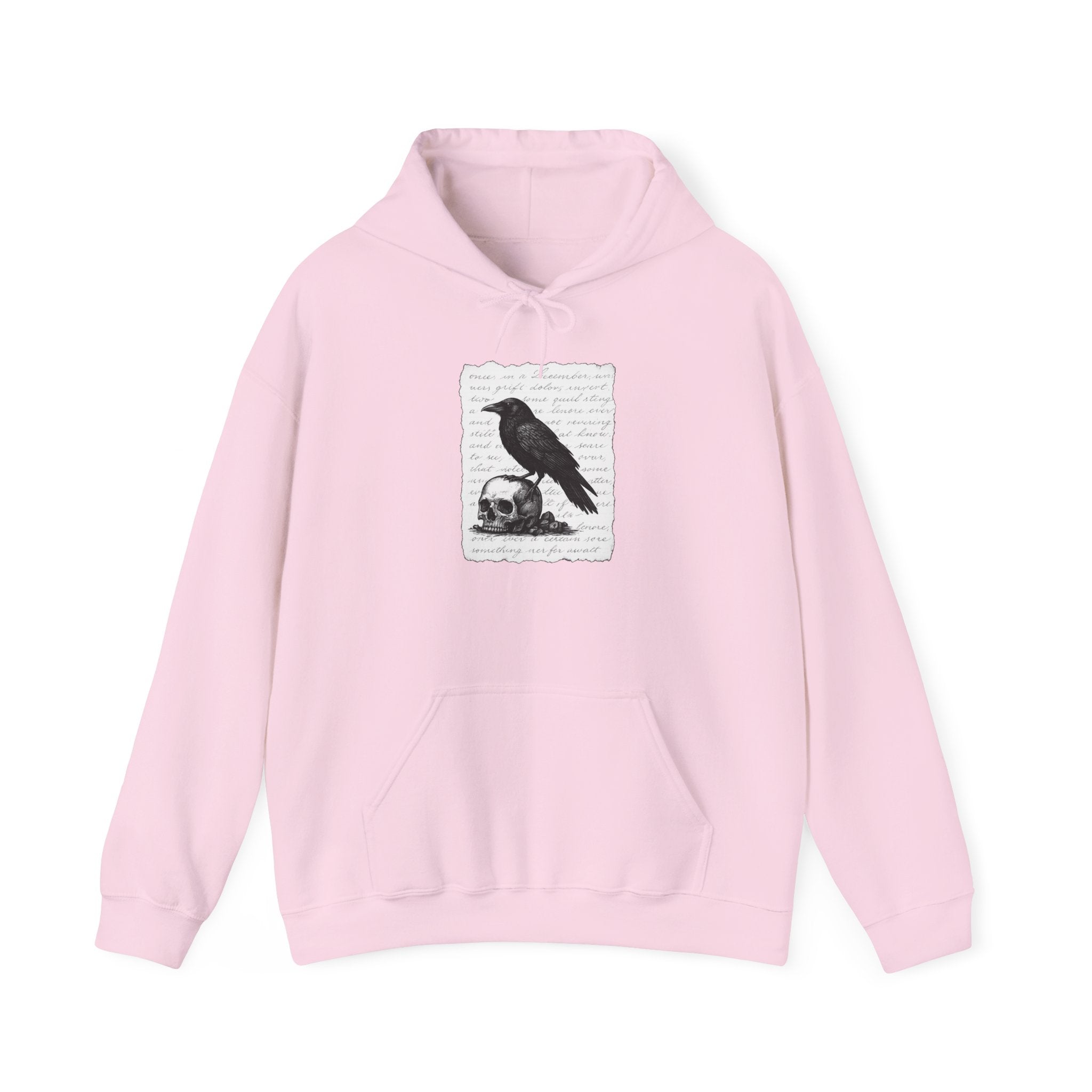 Gothic Raven Hoodie, Cozy Sweatshirt, Unisex Pullover, Halloween Apparel, Fall Fashion, Book Lovers, Theatre Lovers