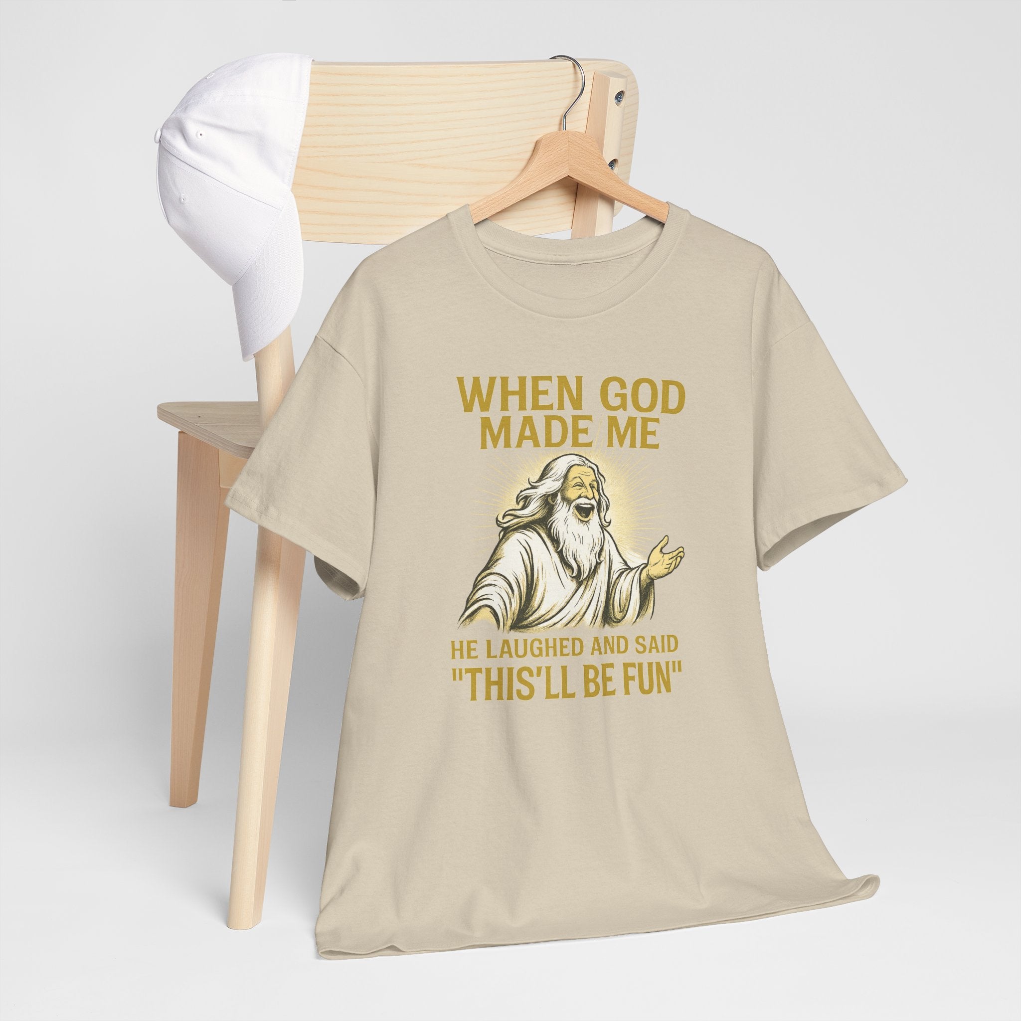 God Made Me / Rebel Tee, Unisex Cotton Shirt, Funny Religious Gift, Casual Wear, Spiritual Quote Tee