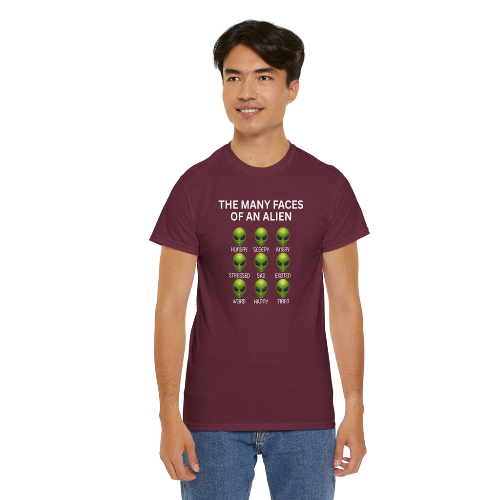 Unisex Alien Emotions Tee, Funny Graphic T-Shirt, Humor Gift for Nerds, Sci-Fi Apparel, Casual Wear for Fans