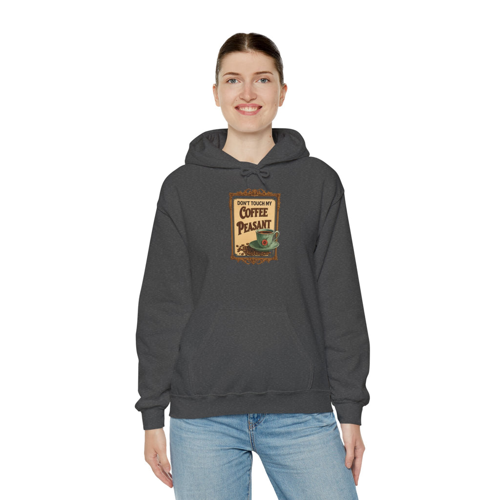 Funny - Don't Touch My Coffee Peasant Hoodie - Comfortable Unisex Sweatshirt for Coffee Lovers,  College Students, Casual Wear, Cafe Style,