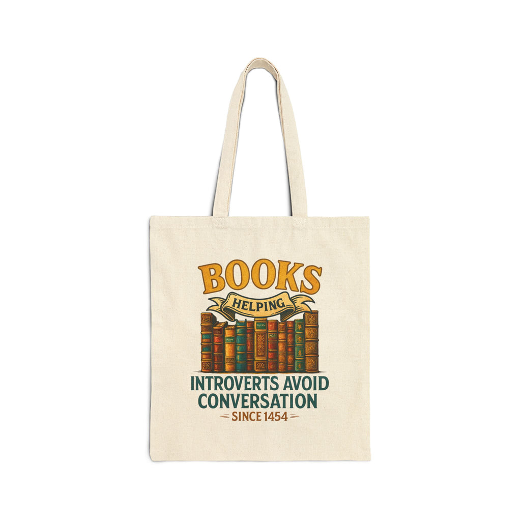 Books Helping Introverts Avoid Conversation Tote Bag, Eco-Friendly Tote, Gift for Book Lovers, Introvert Humor, Library Bag, Literary Gift
