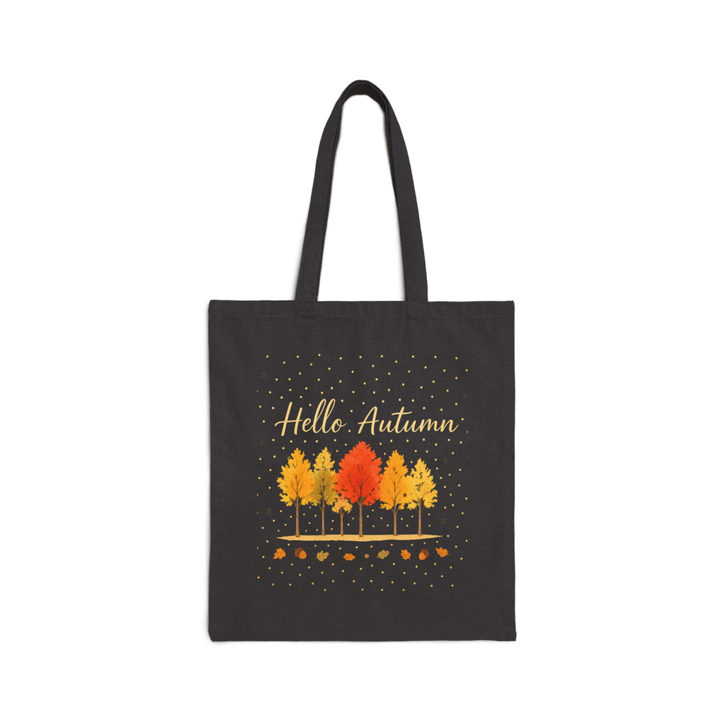 Hello Autumn Cotton Canvas Tote Bag, Fall Tote, Eco-Friendly Bag, Autumn Gift, Thanksgiving Shopping Bag