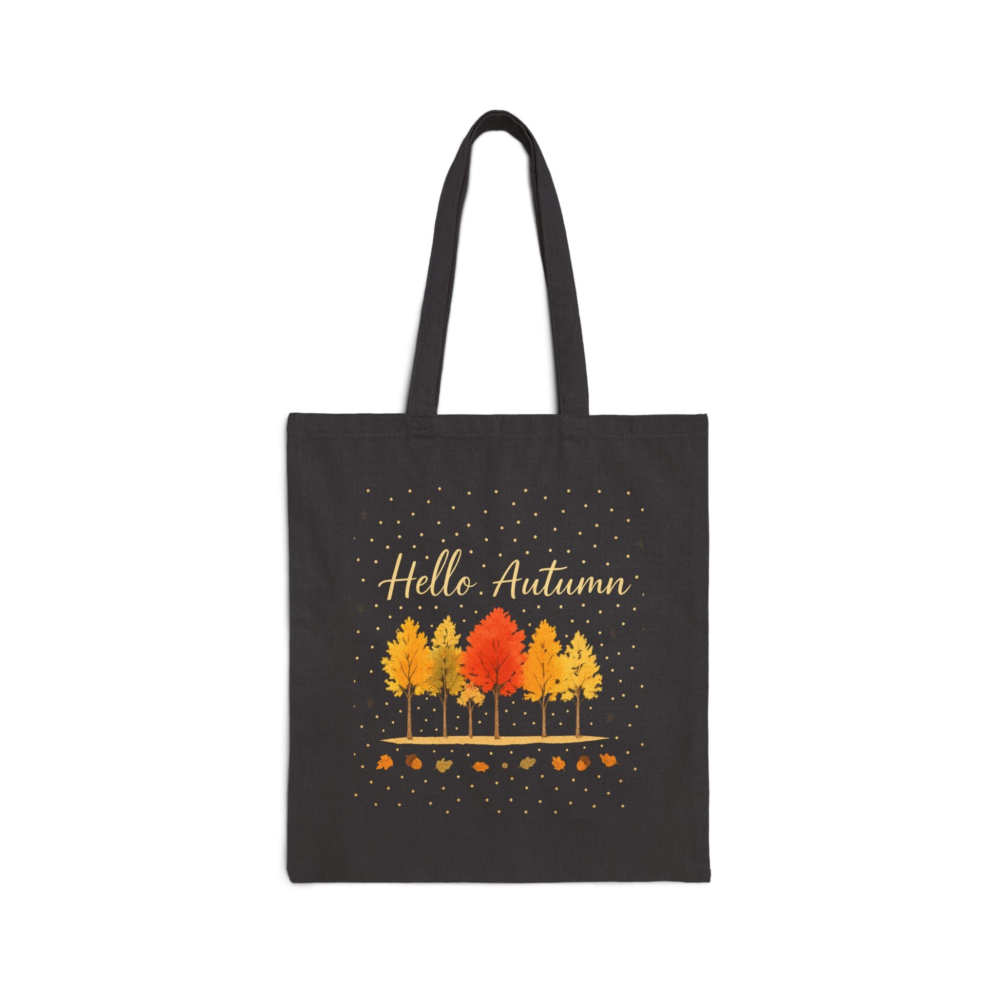Hello Autumn Cotton Canvas Tote Bag, Fall Tote, Eco-Friendly Bag, Autumn Gift, Thanksgiving Shopping Bag