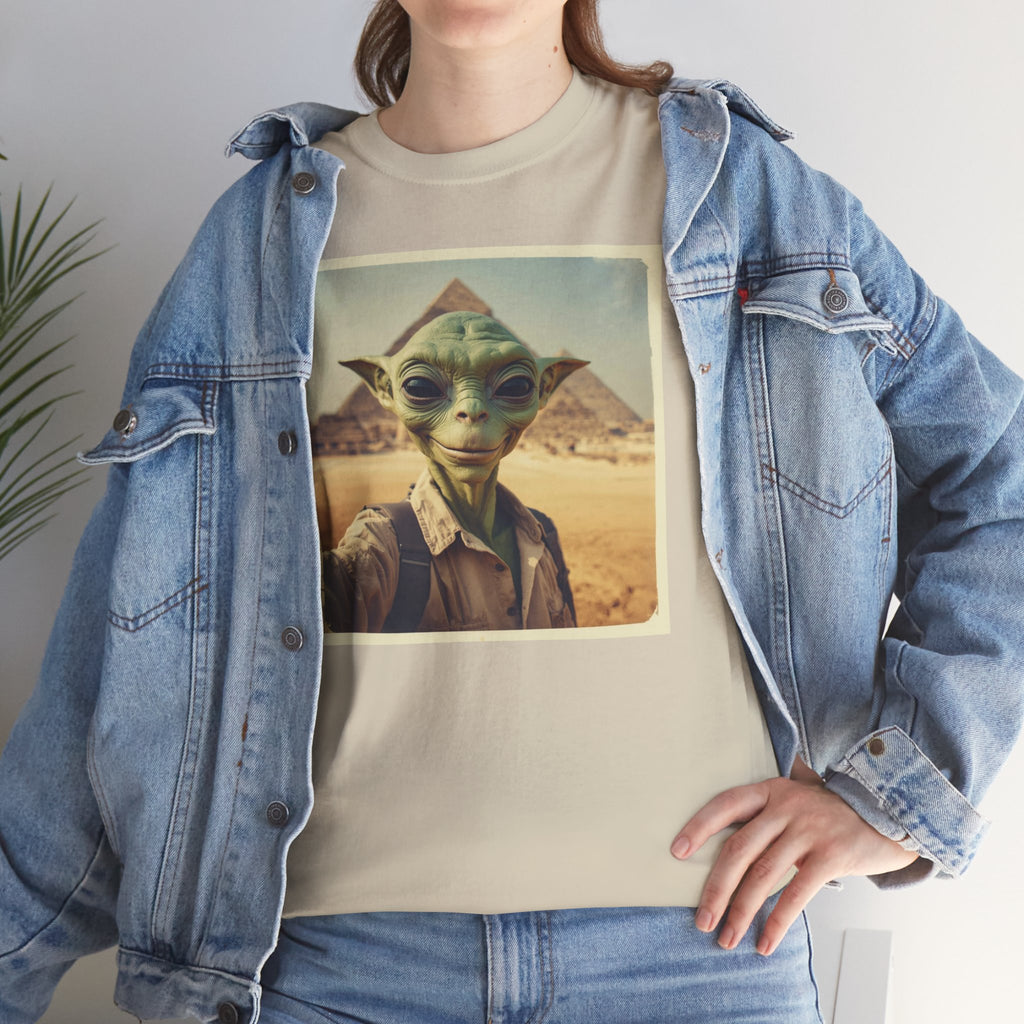 Alien Explorer at the Pyramids Graphic T-Shirt