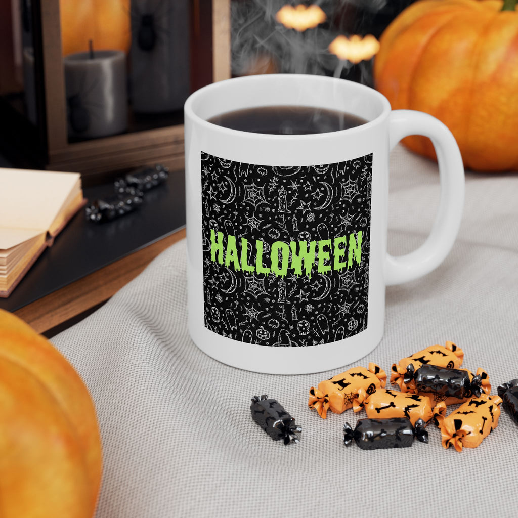 Spooky Halloween Ceramic Mug, Halloween Coffee Cup, Halloween Gift, Witchy Mug, Haunted House Drinkware, Spooky Season Kitchenware