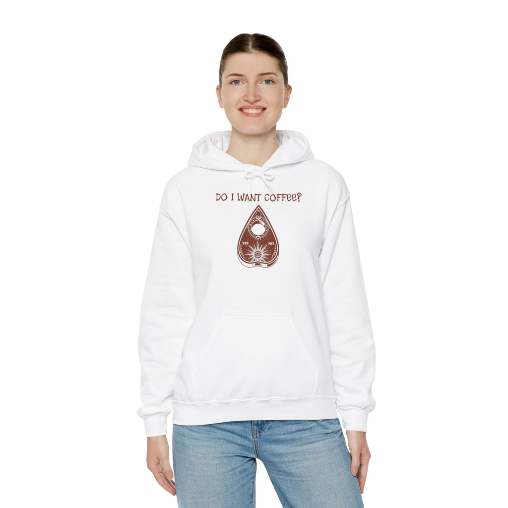 Coffee Lovers Ouija Planchette Hoodie | Cute Graphic Sweatshirt for Relaxed Days, Gifts for Friends, Cozy Apparel, Everyday Wear