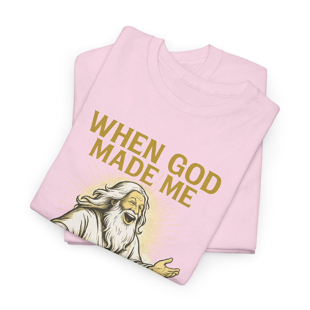 God Made Me / Rebel Tee, Unisex Cotton Shirt, Funny Religious Gift, Casual Wear, Spiritual Quote Tee