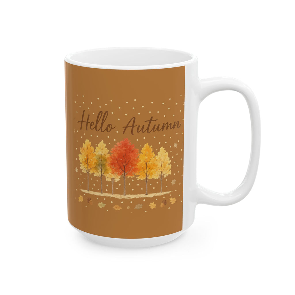 Autumn Leaves Ceramic Mug, Cozy Coffee Cup, Fall Decor, Thanksgiving Gift, Hot Beverage Mug, Seasonal Kitchenware