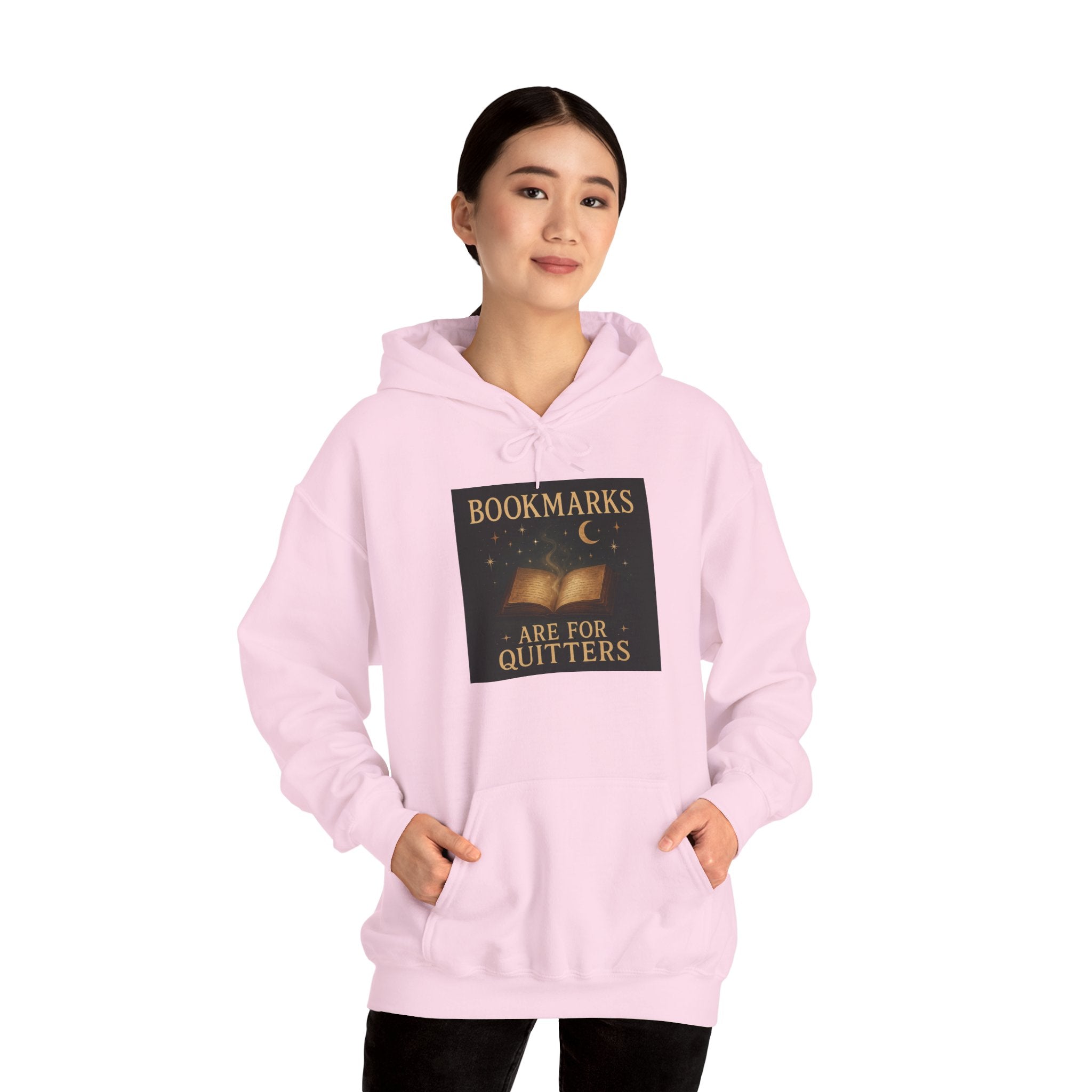Cozy Literary Hoodie - Bookmarks Are for Quitters, Gift for Book Lovers, Reading Hoodie, Literary Apparel, Cozy Sweatshirt