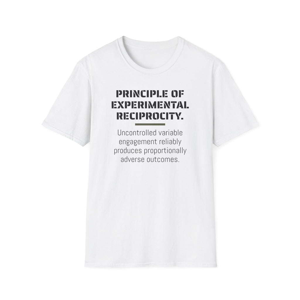 Experimental Reciprocity Unisex T-Shirt | Gift for Science Lovers, Casual Tee, Nerdy Apparel, Funny Science Shirt, Eco-Friendly Fashion