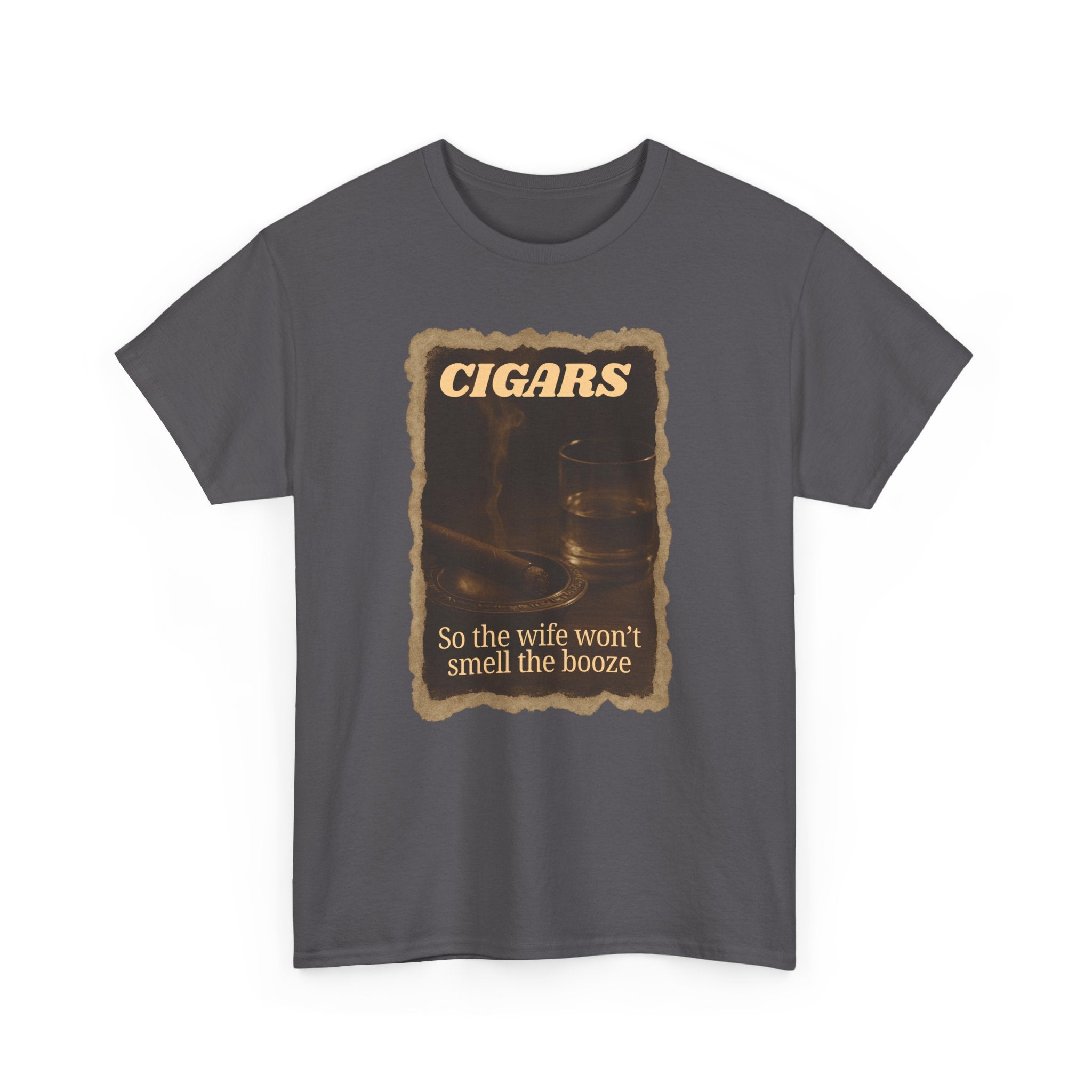 Cigar Theme Unisex Heavy Cotton T-shirt, Funny Gift for Men, Humor T-Shirt, Casual Wear, Birthday Gift, Father's Day