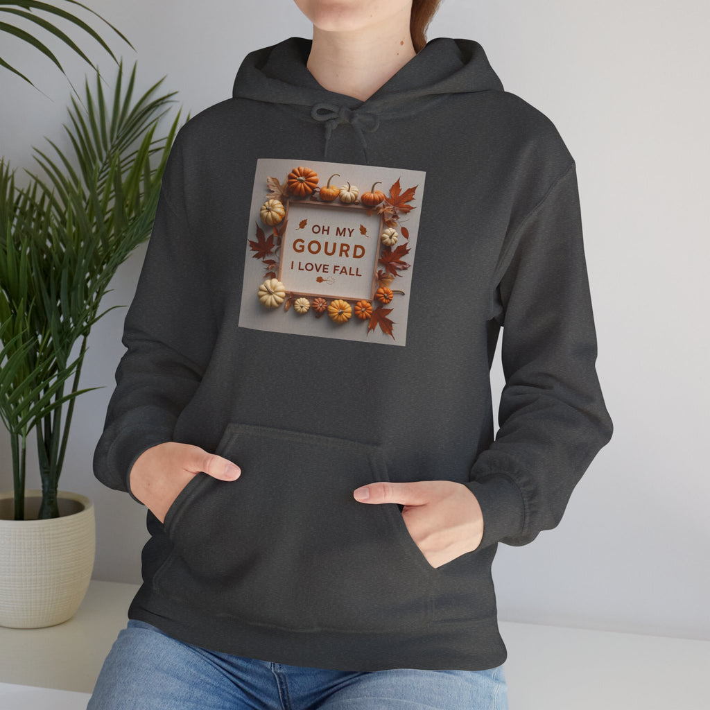Oh my Gourd, Autumn Vibes Hooded Sweatshirt - Fall Gourd Love Sweatshirt, Cozy Pumpkin Hoodie, Thanksgiving Gift, Seasonal Fashion