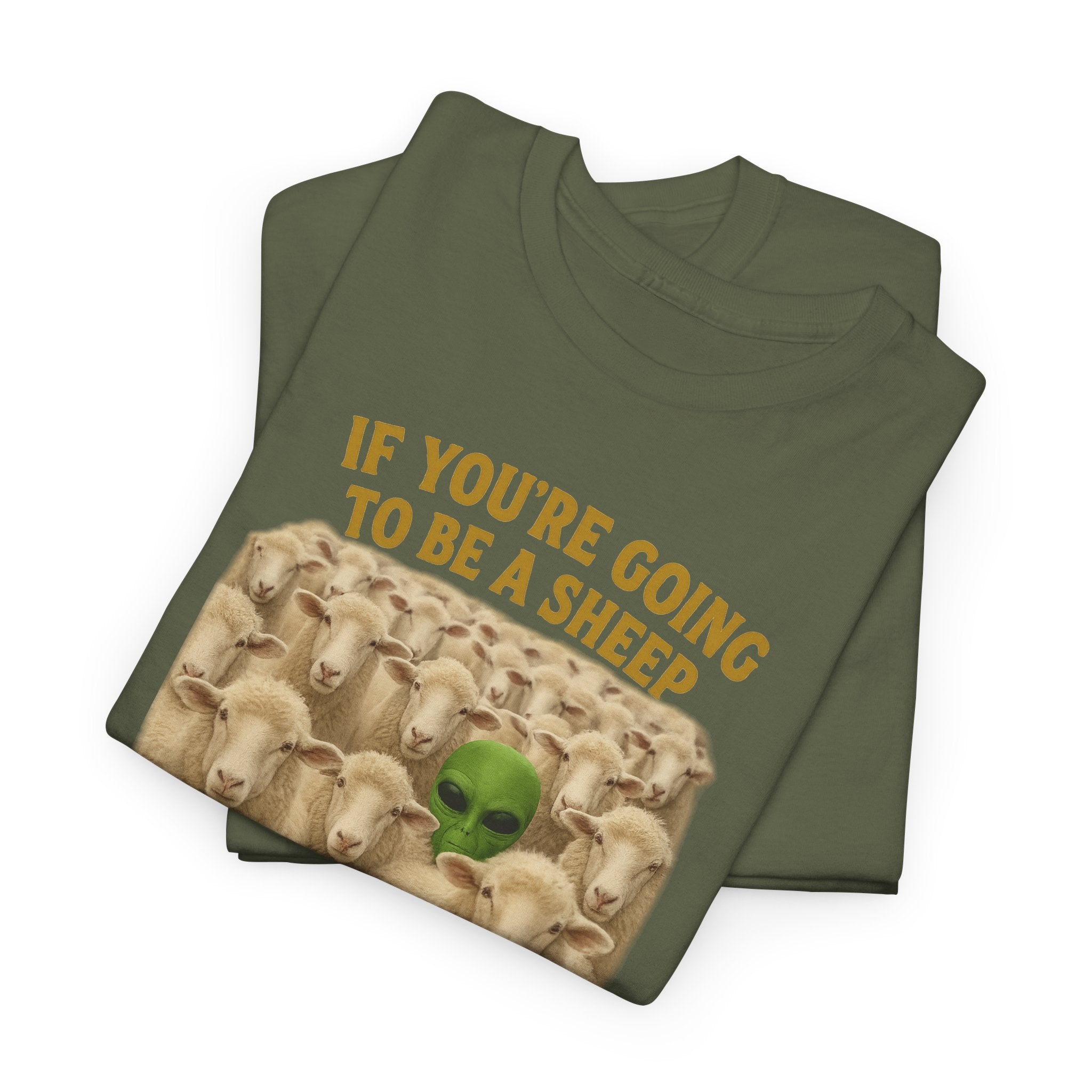 Be the Green Sheep Unisex Heavy Cotton Tee, Funny T-Shirt for the rebel in your life,  Gift for Friends, Casual Wear, Comfortable Basics
