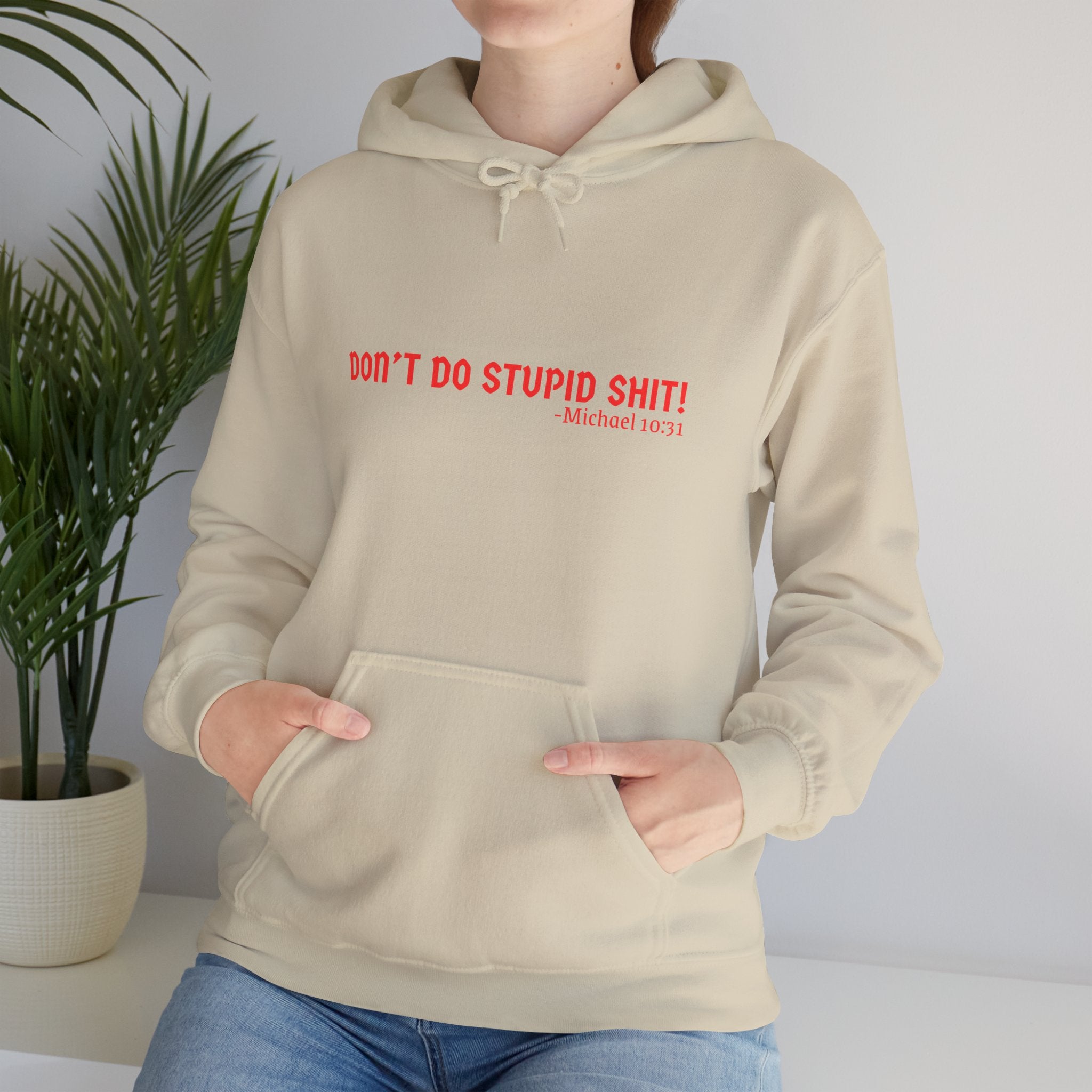 Funny Quote "Don't Do Stupid Shit" Hoodie, Unisex Sweatshirt, Gift for Friends, Motivational Apparel, Casual Wear, Funny Humor Clothing