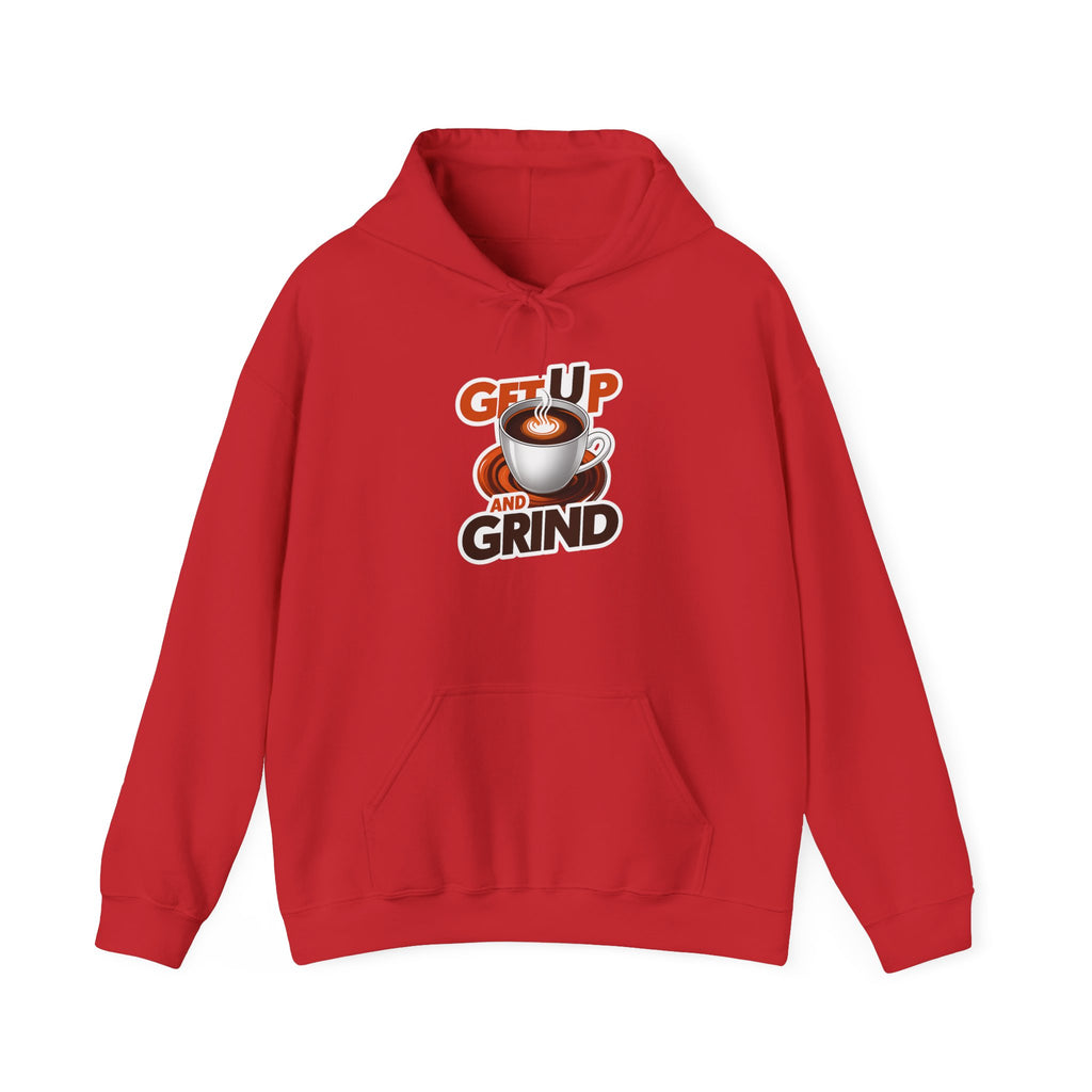 Get Up and Grind Motivational Coffee -Themed Hoodie | Motivational Gift for Coffee Lovers, Unisex Casual Wear, Perfect for Gym, School, Office