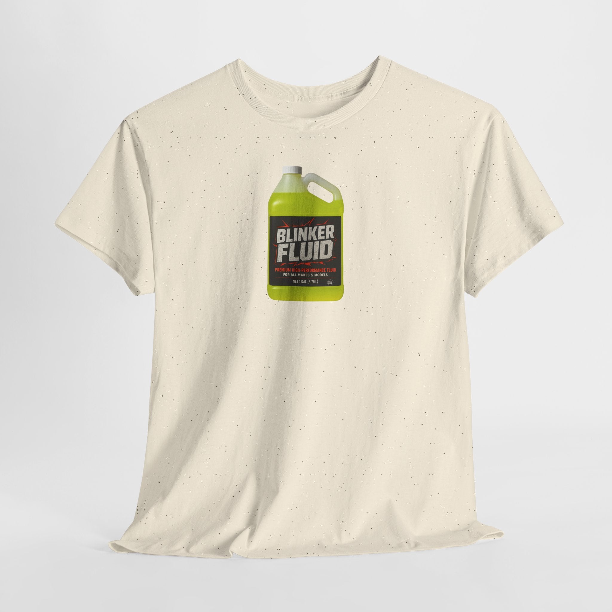 Humorous Blinker Fluid Tee, Funny T-Shirt, Car Lover Gift, Gag Gift, Unisex Heavy Cotton Shirt