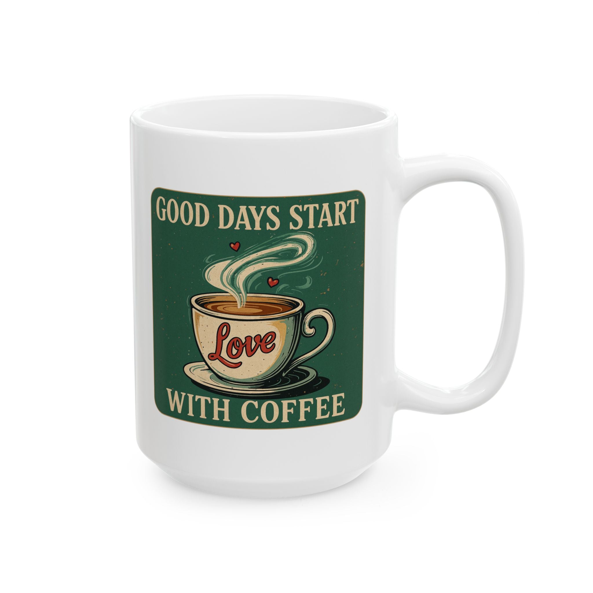 Coffee Lover's Ceramic Mug - Perfect Start with Coffee, Mug, Gift for Moms, Funny Coffee Mug, Kitchen Decor