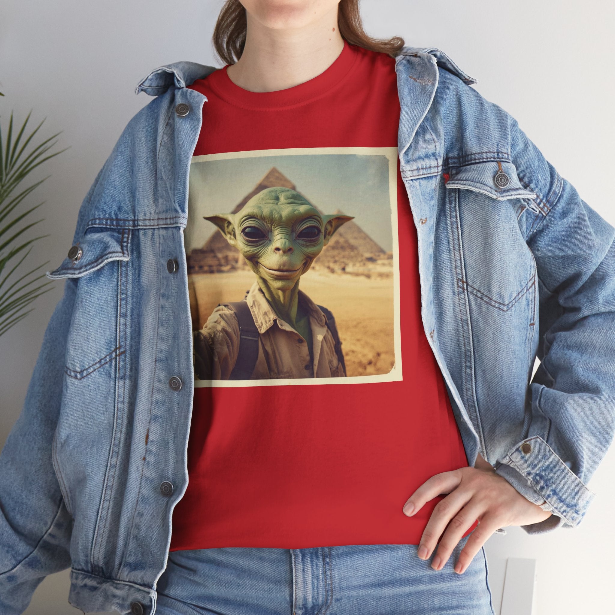 Alien Explorer at the Pyramids Graphic T-Shirt