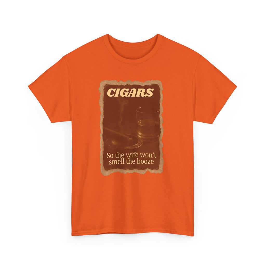 Cigar Theme Unisex Heavy Cotton T-shirt, Funny Gift for Men, Humor T-Shirt, Casual Wear, Birthday Gift, Father's Day