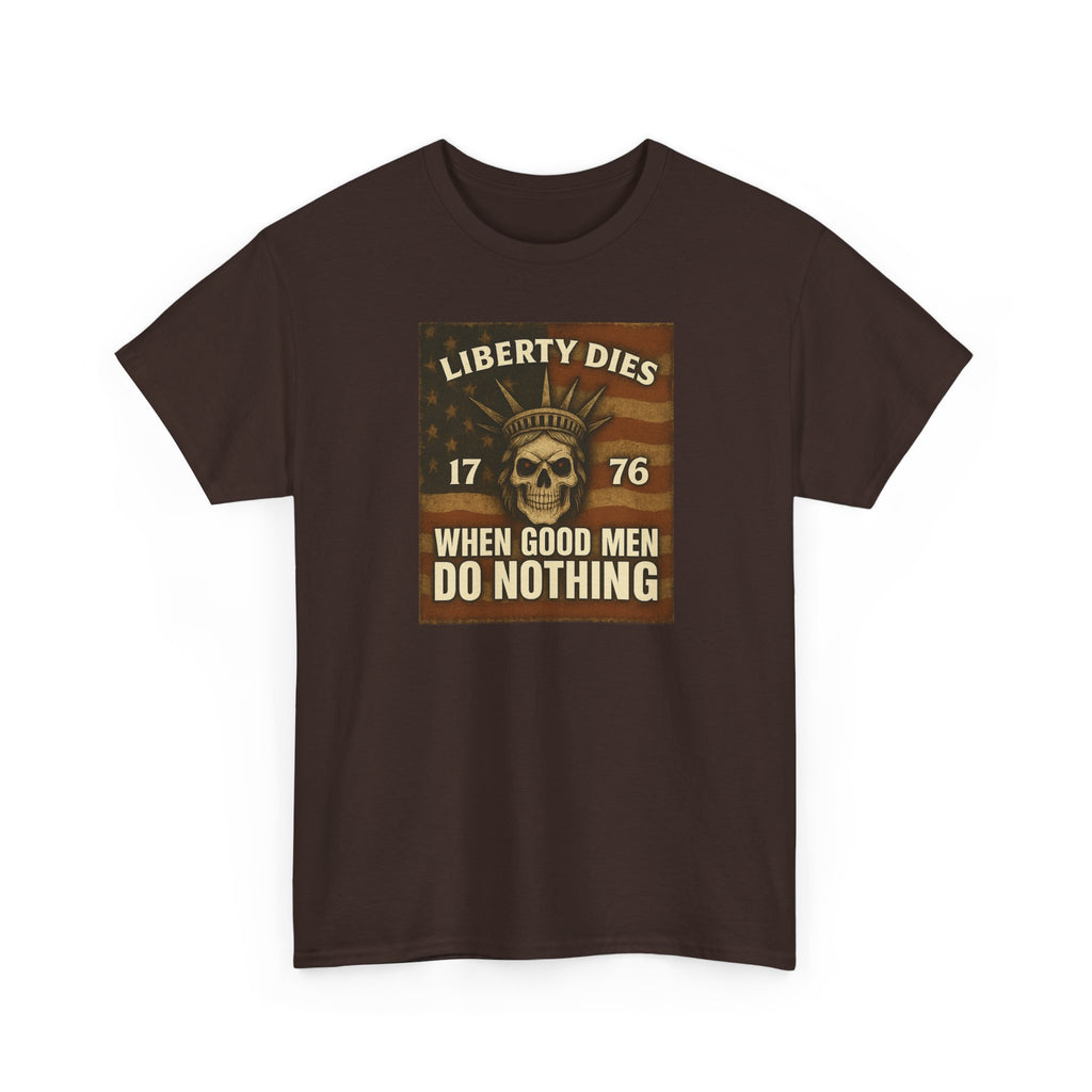 Liberty Dies Unisex Heavy Cotton Tee, Patriotic T-Shirt, 4th of July Gift, Independence Day Apparel, Vintage Style Tee
