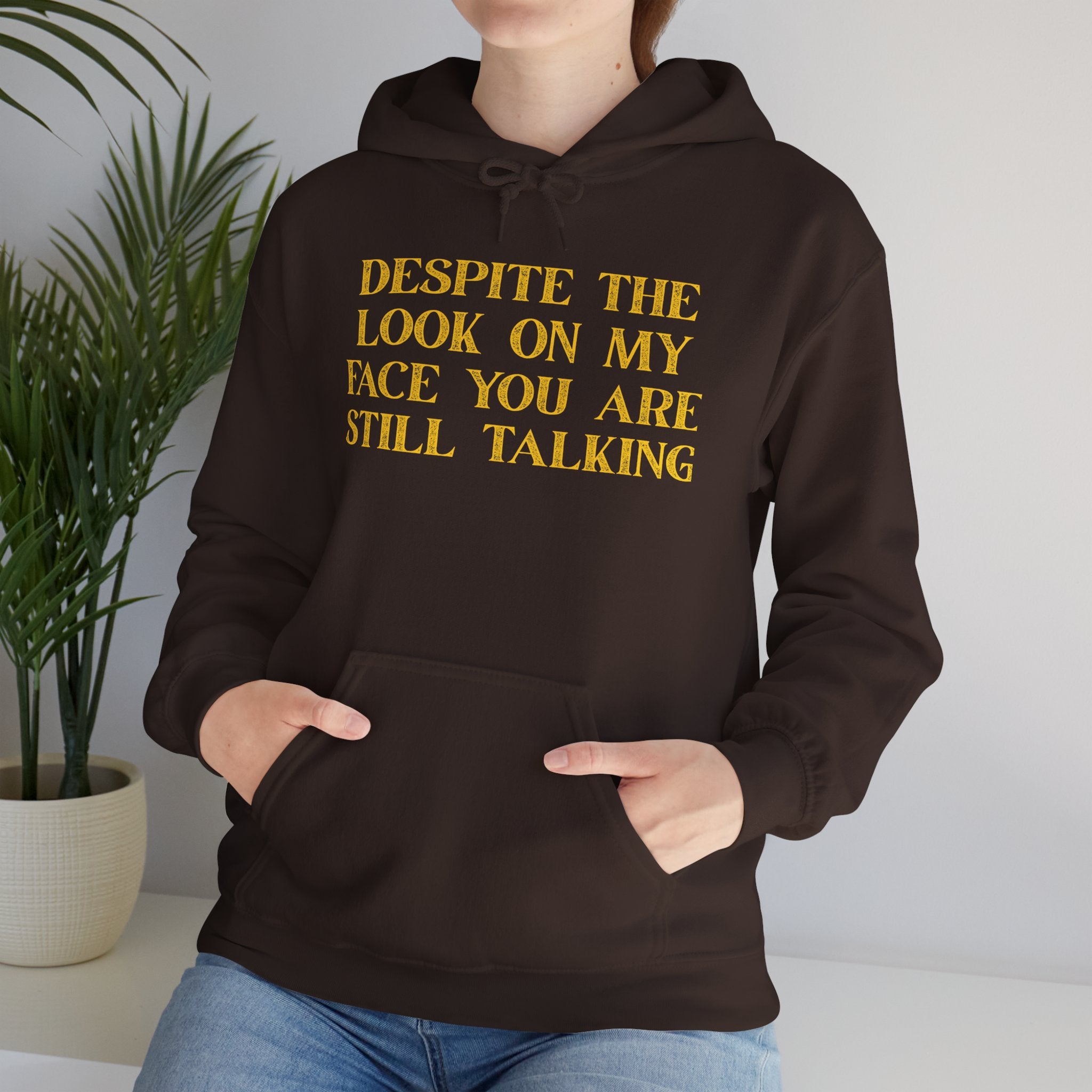 Funny Quote Hoodie, Unisex Heavy Blend Sweatshirt, Casual Wear, Gift for Friends, Cozy Style, Lightweight Fashion