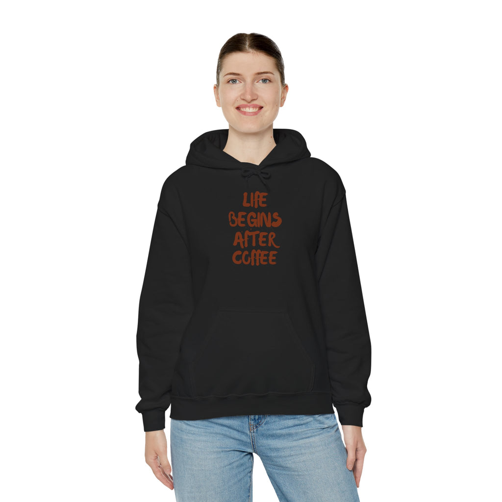 Life Begins After Coffee Hoodie - Cozy Unisex Hooded Sweatshirt for Coffee Lovers, Perfect Gift for Birthdays, Holidays, Relaxation