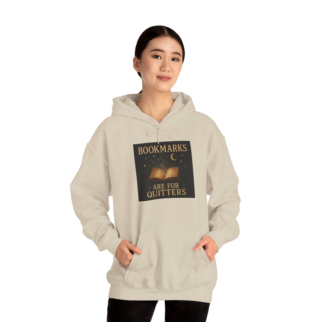 Cozy Literary Hoodie - Bookmarks Are for Quitters, Gift for Book Lovers, Reading Hoodie, Literary Apparel, Cozy Sweatshirt