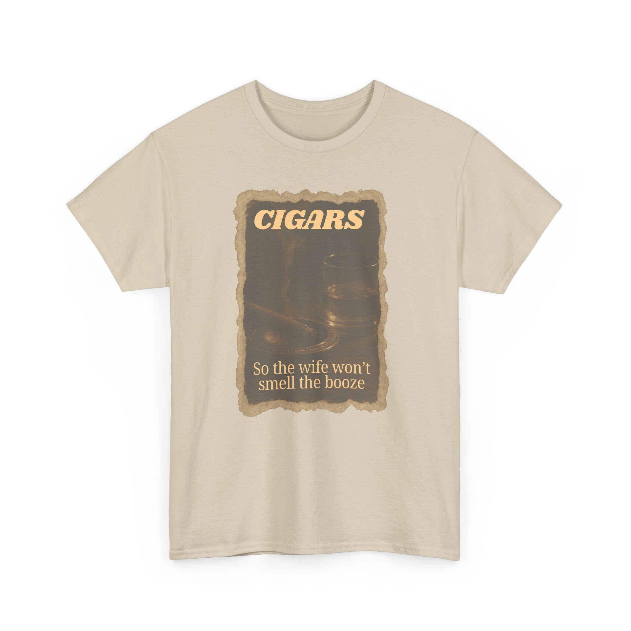 Cigar Theme Unisex Heavy Cotton T-shirt, Funny Gift for Men, Humor T-Shirt, Casual Wear, Birthday Gift, Father's Day