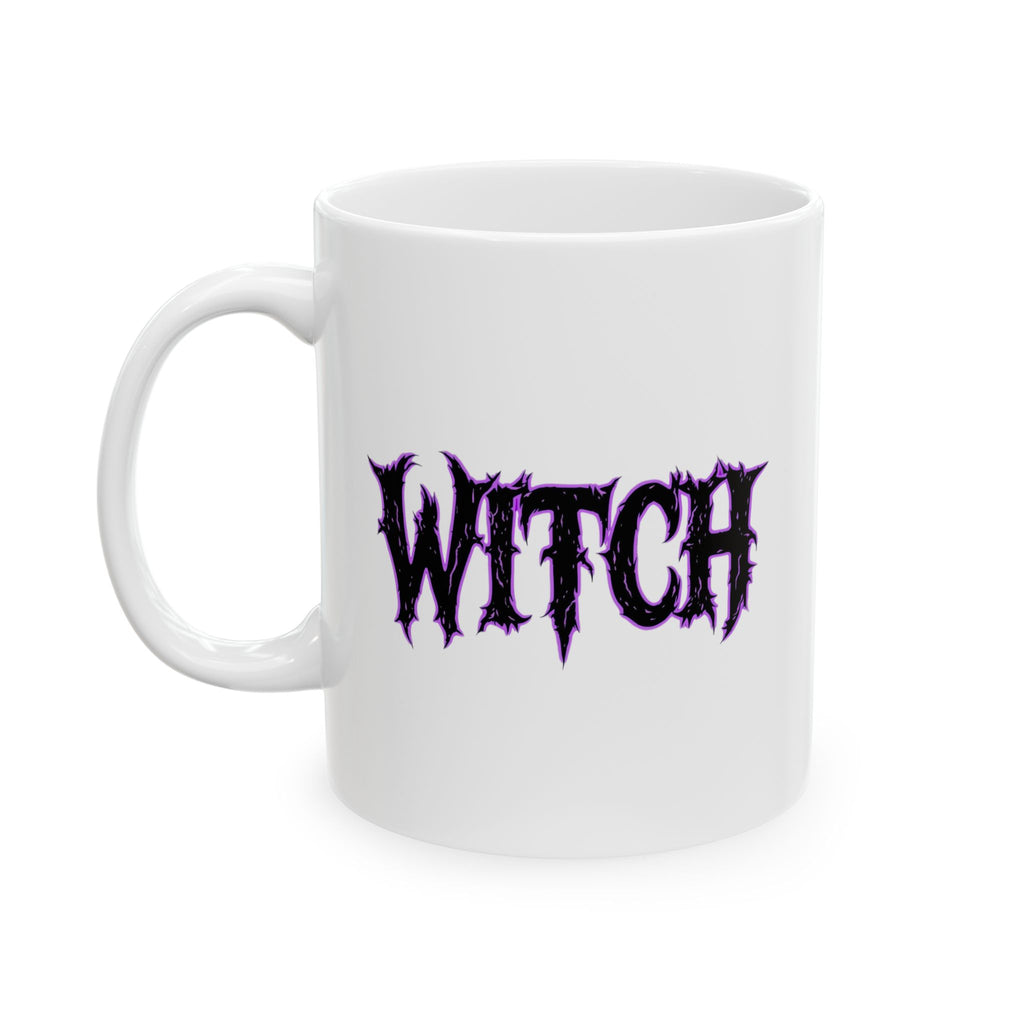 Cool, Spooky Black and Purple Witchy Ceramic Mug - Perfect for Coffee Lovers, Gift for Witches, Halloween Decor, Purple Design